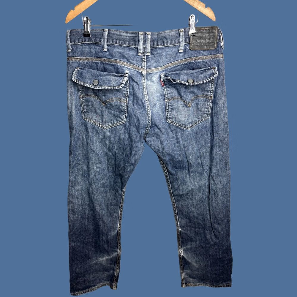 Levi's Levi's 514 Jeans Mens 38x32 Slim Straight Button Fly Flap Pocket Distressed Denim Blue Medium Wash Size US 38 / EU 54 - 1 Thumbnail