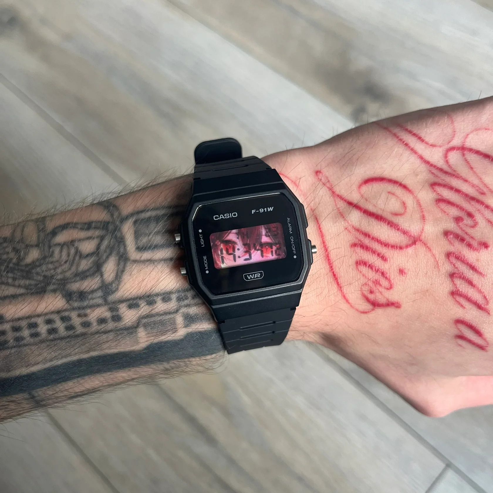 Casio Casio F-91W "Crimson Eyes" Black Digital Watch Size ONE SIZE - 1 Thumbnail