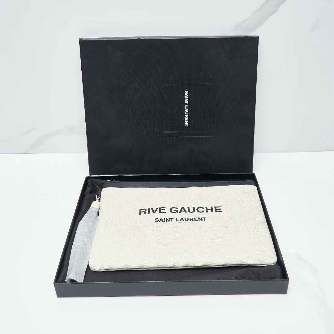 Saint Laurent Paris Saint Laurent Men's Canvas Printed Clutch Size ONE SIZE - 1 Thumbnail
