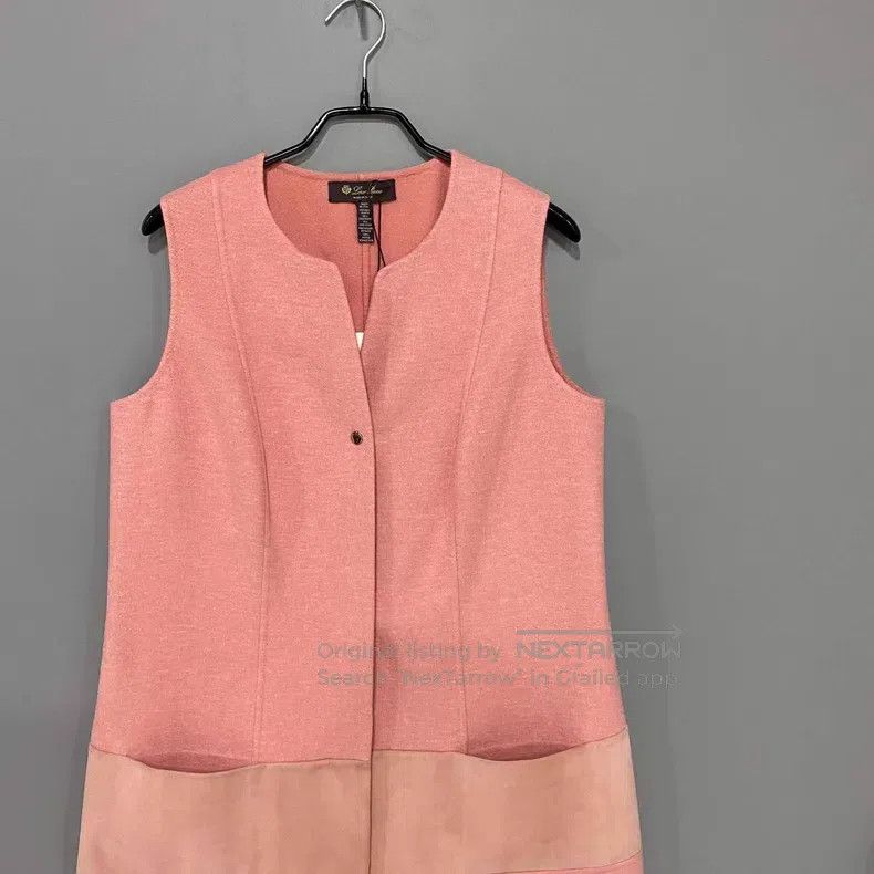 Loro Piana Loro Piana Light Pink Cashmere and Leather Sleeveless Jack Size S / US 4 / IT 40 - 2 Thumbnail
