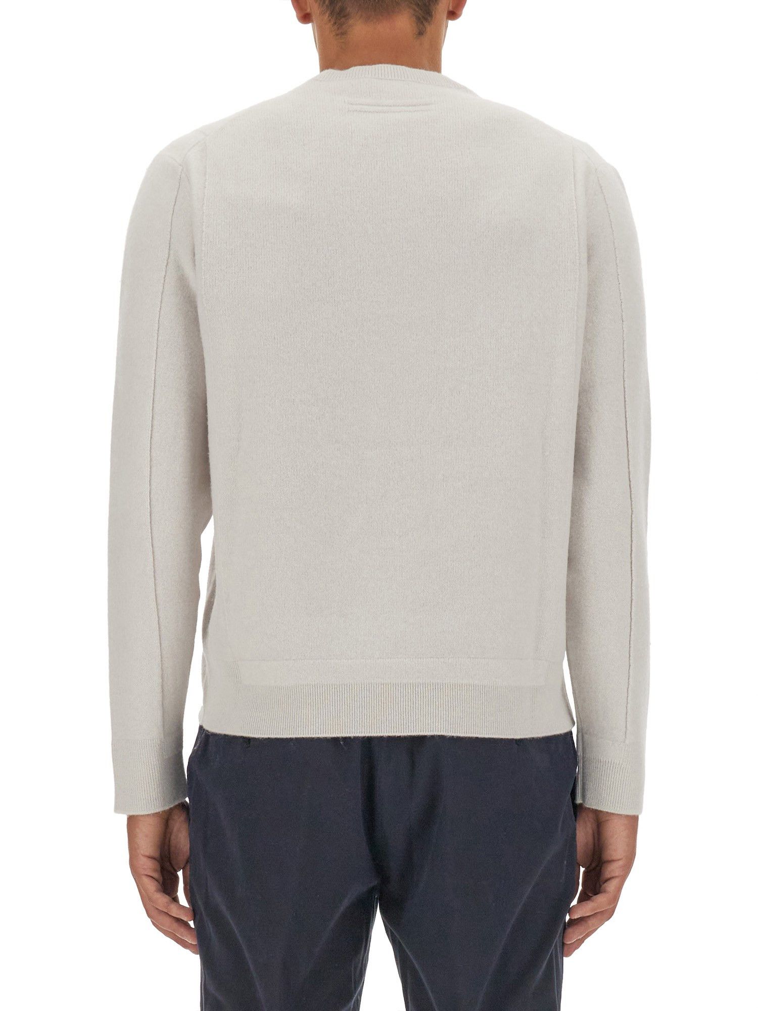 Ermenegildo Zegna ZEGNA ecru white wool cashmere crewneck sweater XL / 54 Size US XL / EU 56 / 4 - 3 Thumbnail