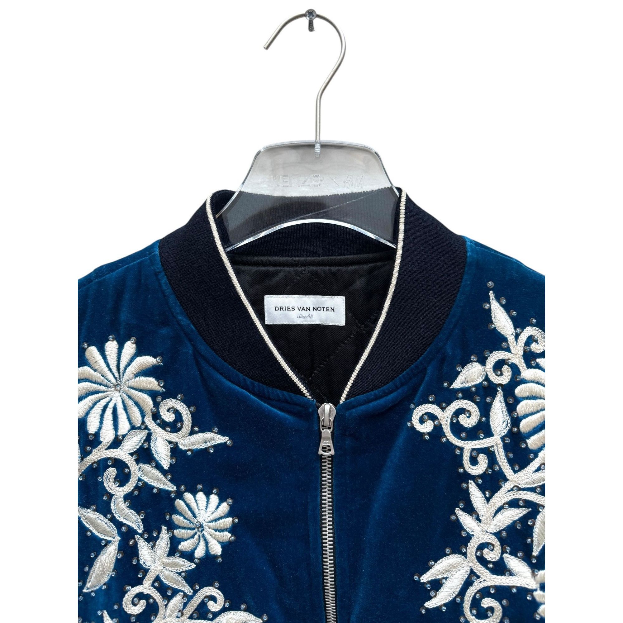 Dries Van Noten FW 2018 Blue Sequined Embroidered Bomber Jacket Size US M / EU 48-50 / 2 - 6 Thumbnail