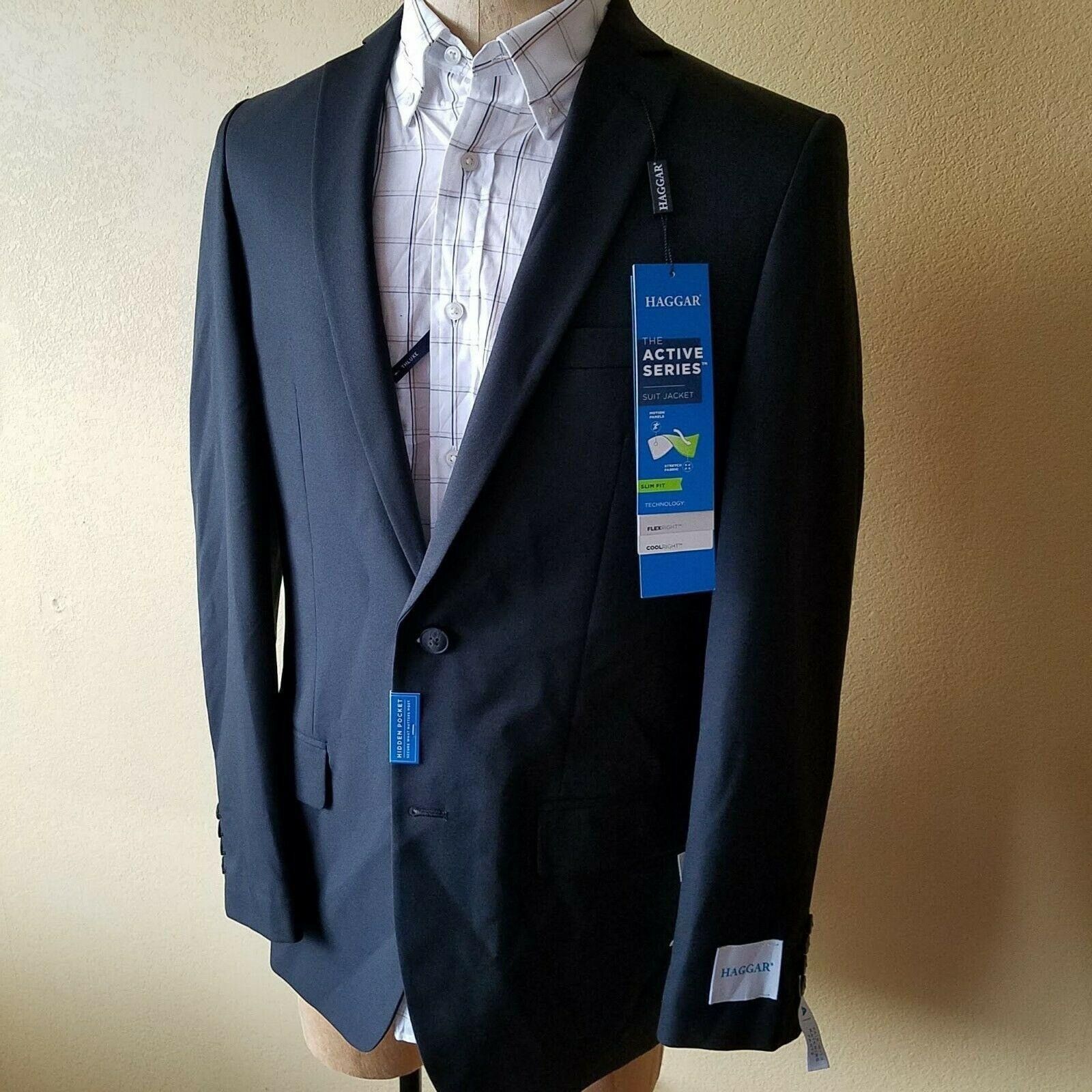 Haggar Men's Haggar Slim Fit 2-Button Center Vent Sport Coat. 40L Size 40L - 2 Thumbnail