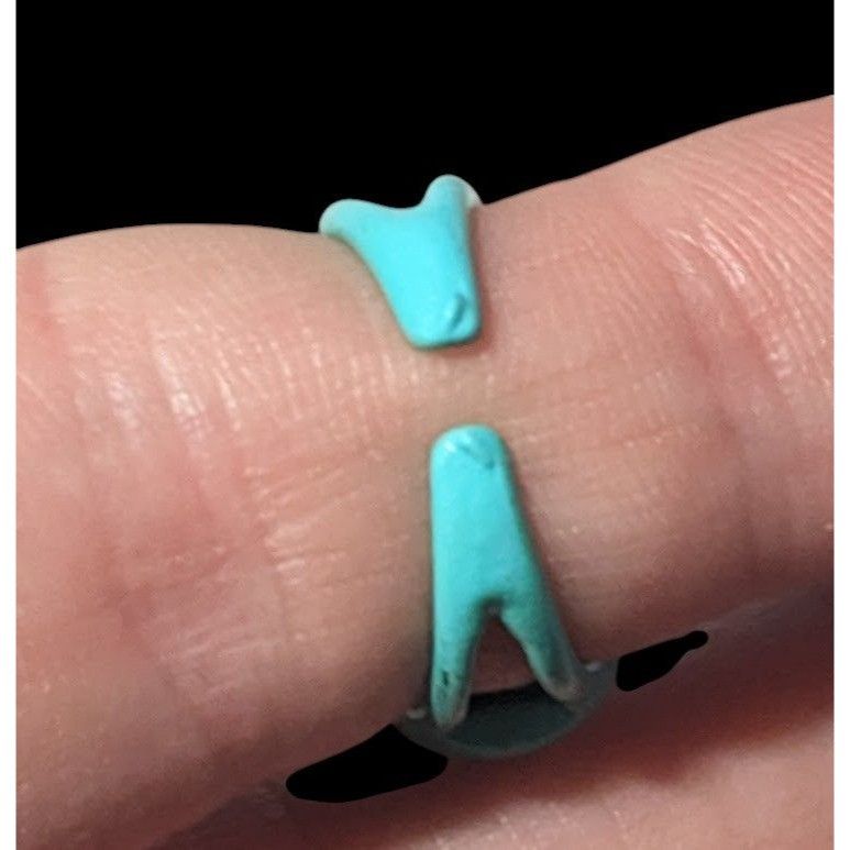 Other Mermaidcore Blue Scalloped Metal Enamel Coated Ring Size 5 Size ONE SIZE - 6 Thumbnail