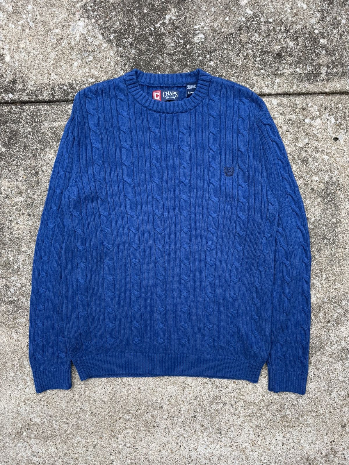 Chaps Chaps Pacific Royal Cable-Knit Cotton Crewneck Sweater Size US S / EU 44-46 / 1 - 1 Thumbnail