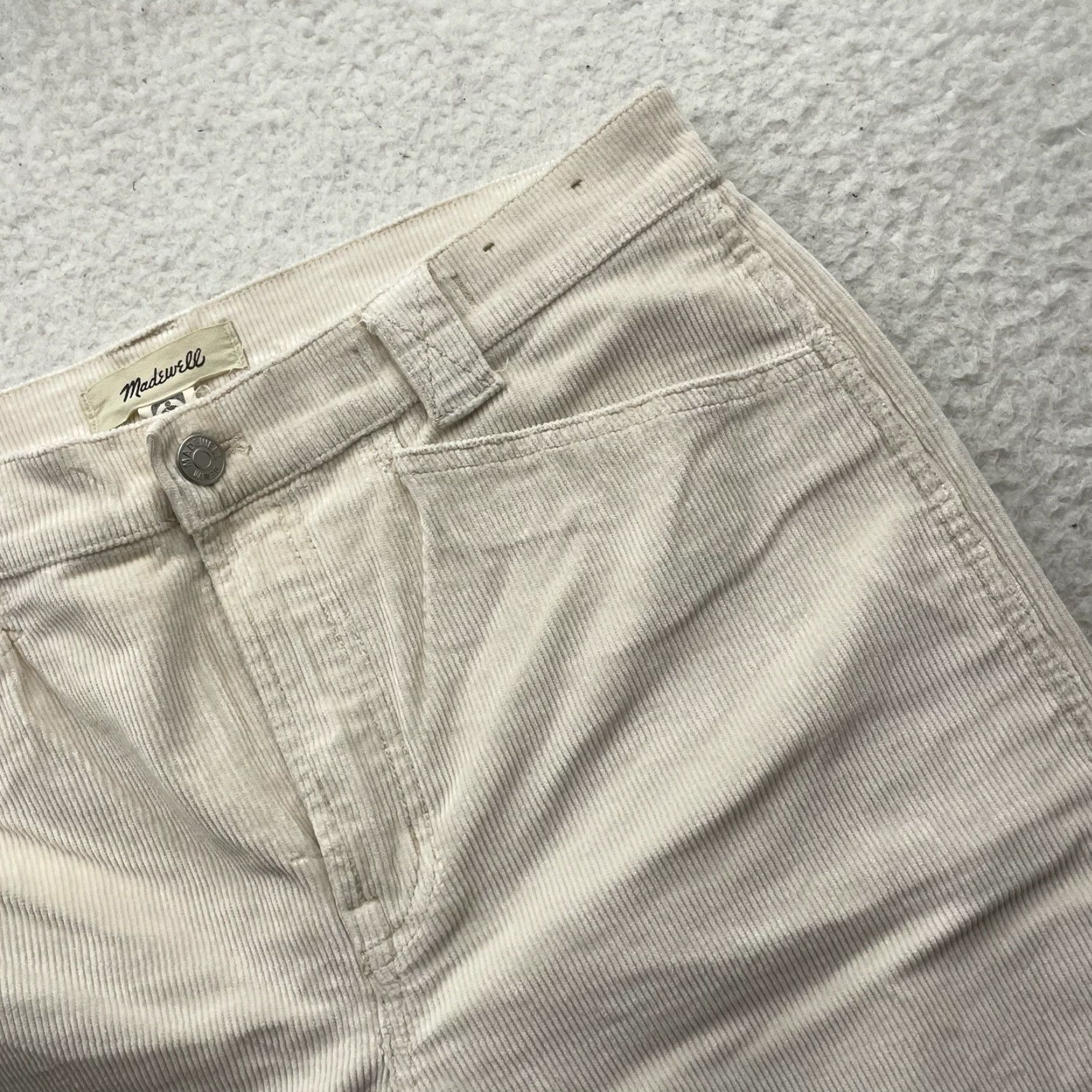 Madewell Madewell Corduroy Pants Womens 32x29 Emmet Wide Leg Baggy Cream White Tag 30 Size 24" / US 00 / IT 34 - 2 Thumbnail