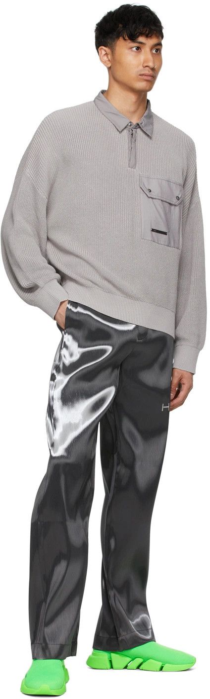 Heliot Emil o1mle0125 Oversized Polo Knit Shirt in Grey Size US S / EU 44-46 / 1 - 4 Thumbnail