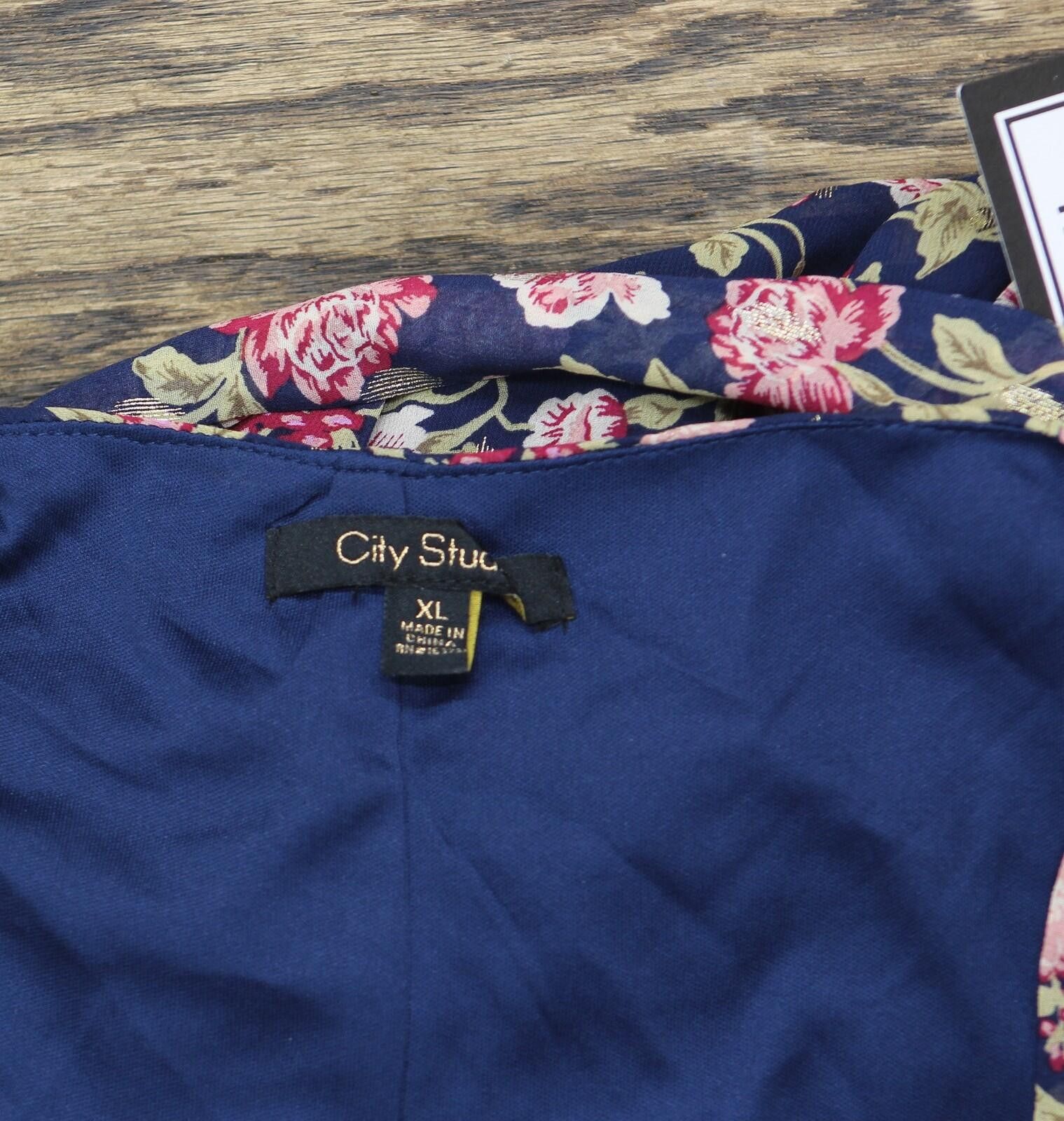 Other Nwt City Studio Fit Flare Dress Belted Navy Blue Multi Xl Size XL / US 12-14 / IT 48-50 - 4 Thumbnail