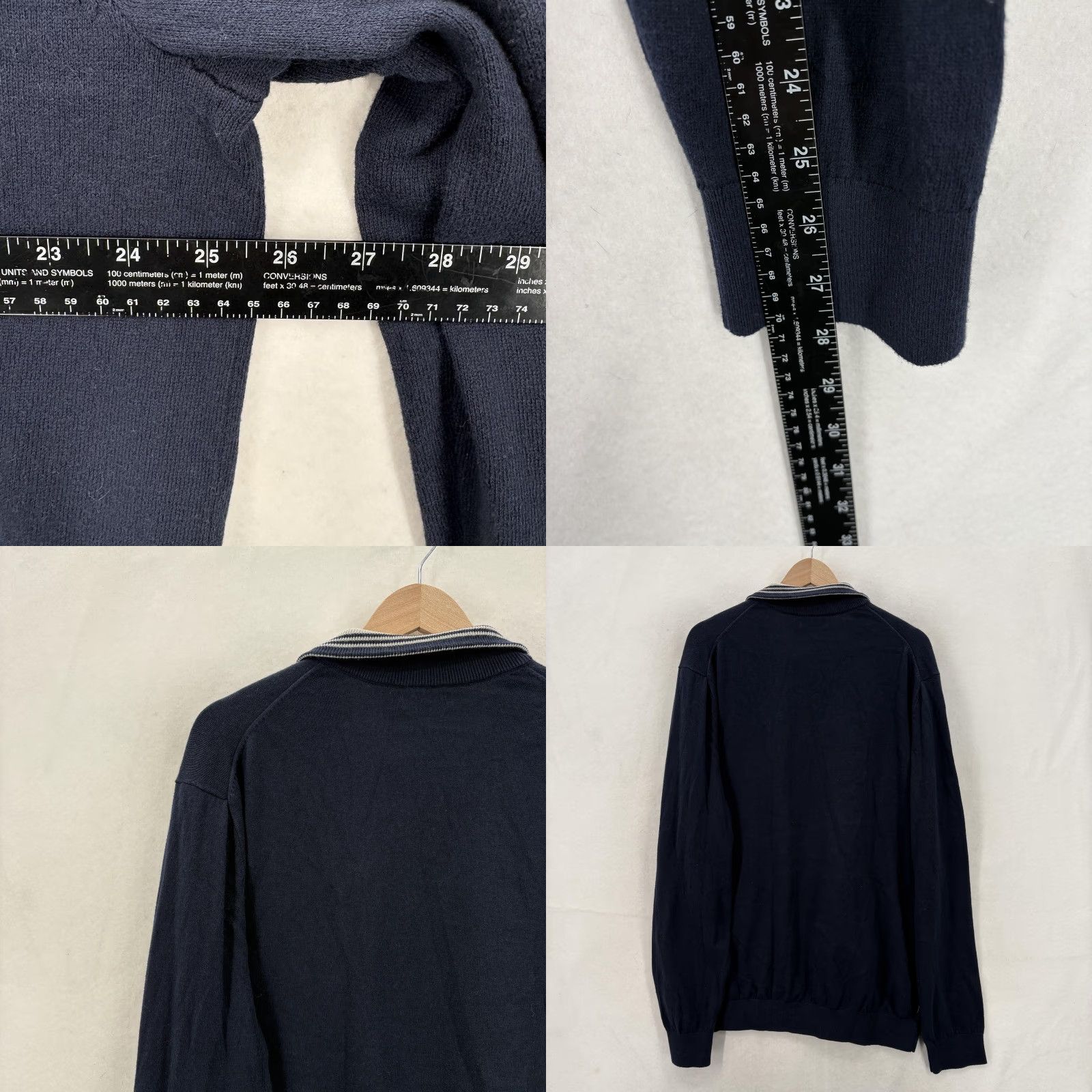 Nautica Nautica Navtech Sweater Mens XLT Navy Blue Cotton Blend 1/4 Zip Mock Neck NWT Size US XL / EU 56 / 4 - 8 Thumbnail