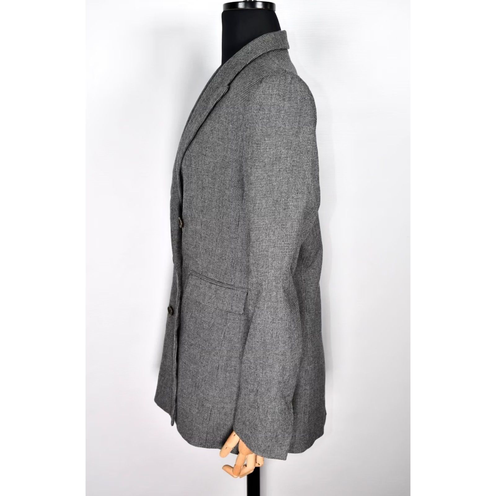 Sandro Sandro Paris Houndstooth Double Breasted Blazer Coat Jacket size 40 Gray Women's Size S / US 4 / IT 40 - 3 Thumbnail