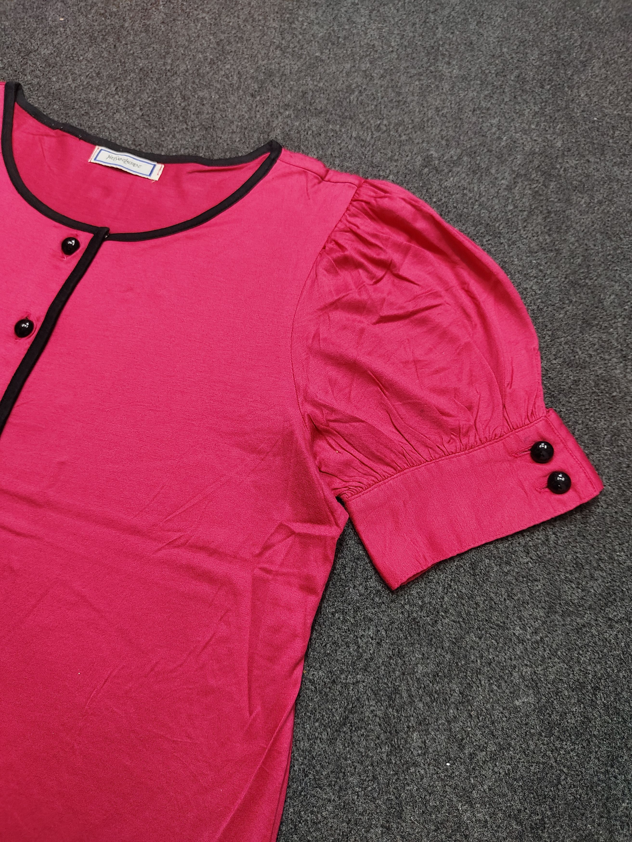 Yves Saint Laurent 90s YSL- Parisian Glam Retro Shiny Minimal Elegant Blouse Size M / US 6-8 / IT 42-44 - 5 Thumbnail