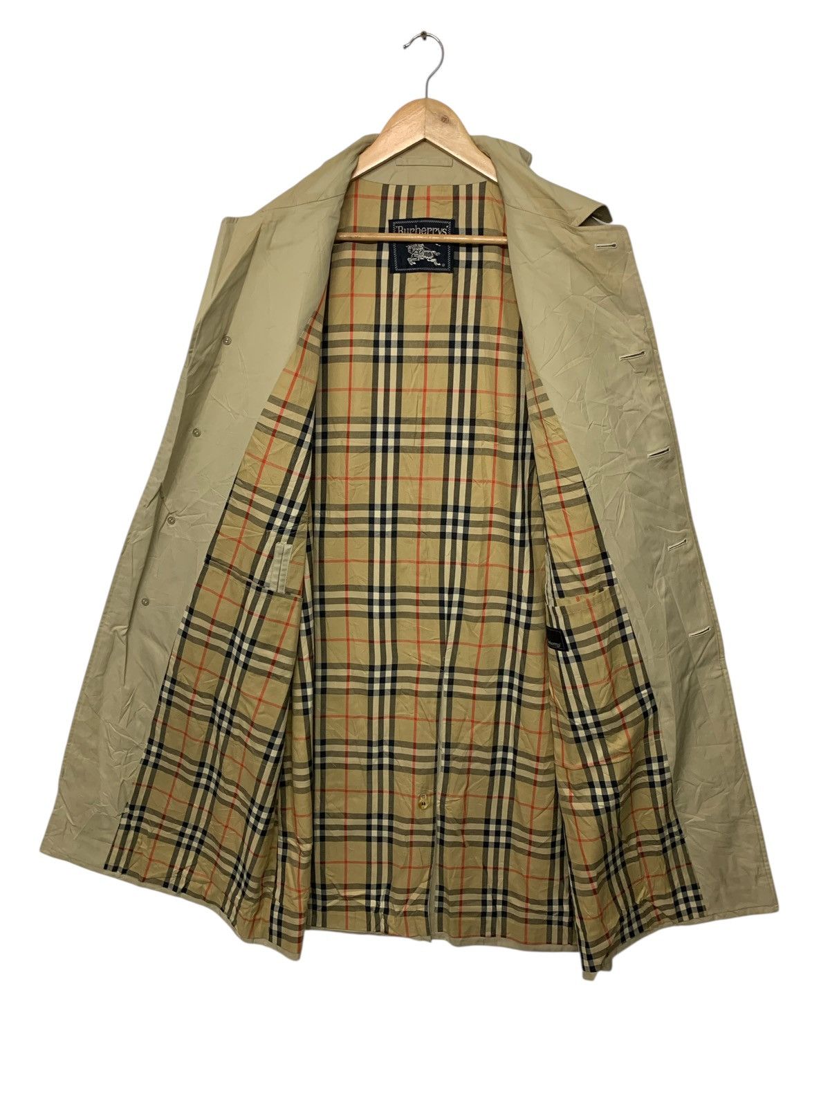 Burberry × Designer × Vintage Vintage Burberry's Nova Chek Long Jacket Button Ups Size US L / EU 52-54 / 3 - 2 Thumbnail