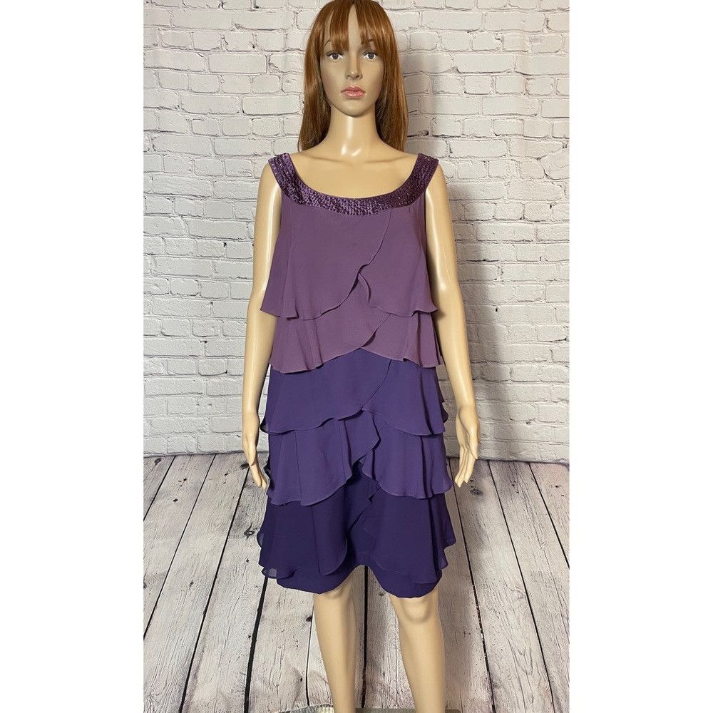 Other Fashion Bug Layered 50 Shades Of Purple Sleeveless Dress Si Size XXL / US 16-18 / IT 52-54 - 1 Thumbnail