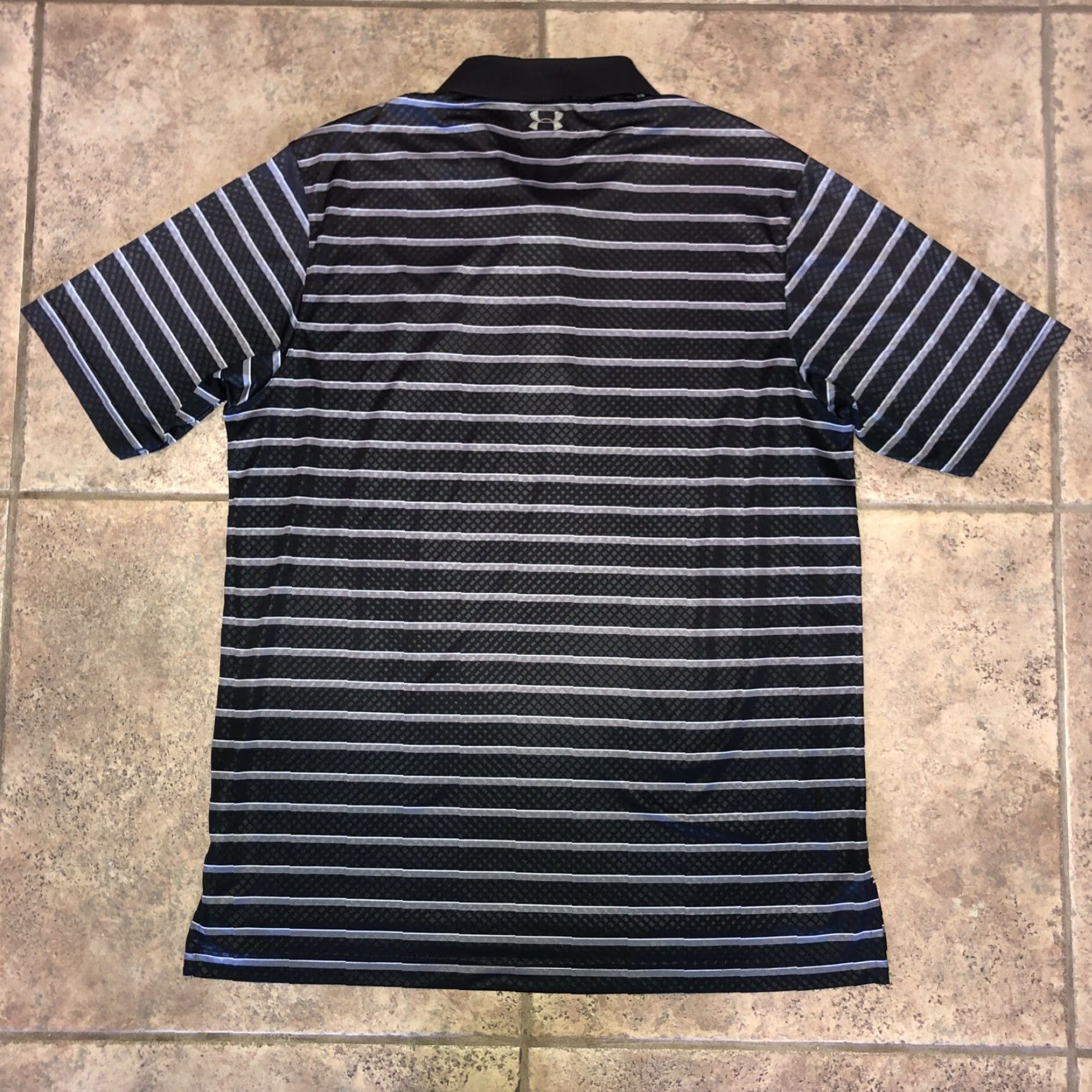 Under Armour Under Armour Polo Shirt Mens L Black Striped Open Short Sleeve Button-Up US Open Regular Size L Mens Size US L / EU 52-54 / 3 - 5 Thumbnail