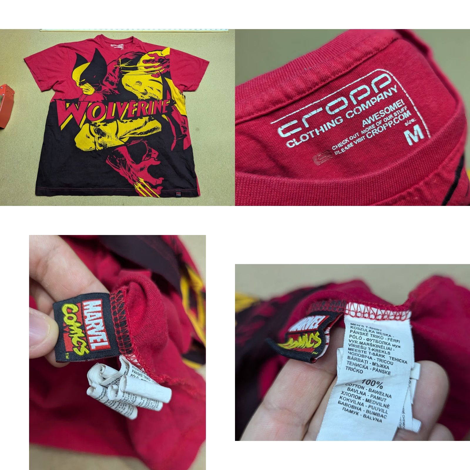 Vintage Cropp Wolverine T-Shirt Mens Size M Red Big Print Marvel Comics Shirts Mens Red - CROPP Wolverine T-Shirt Big Print Marvel Comics Red Size M Mens Size US M / EU 48-50 / 2 - 8 Thumbnail