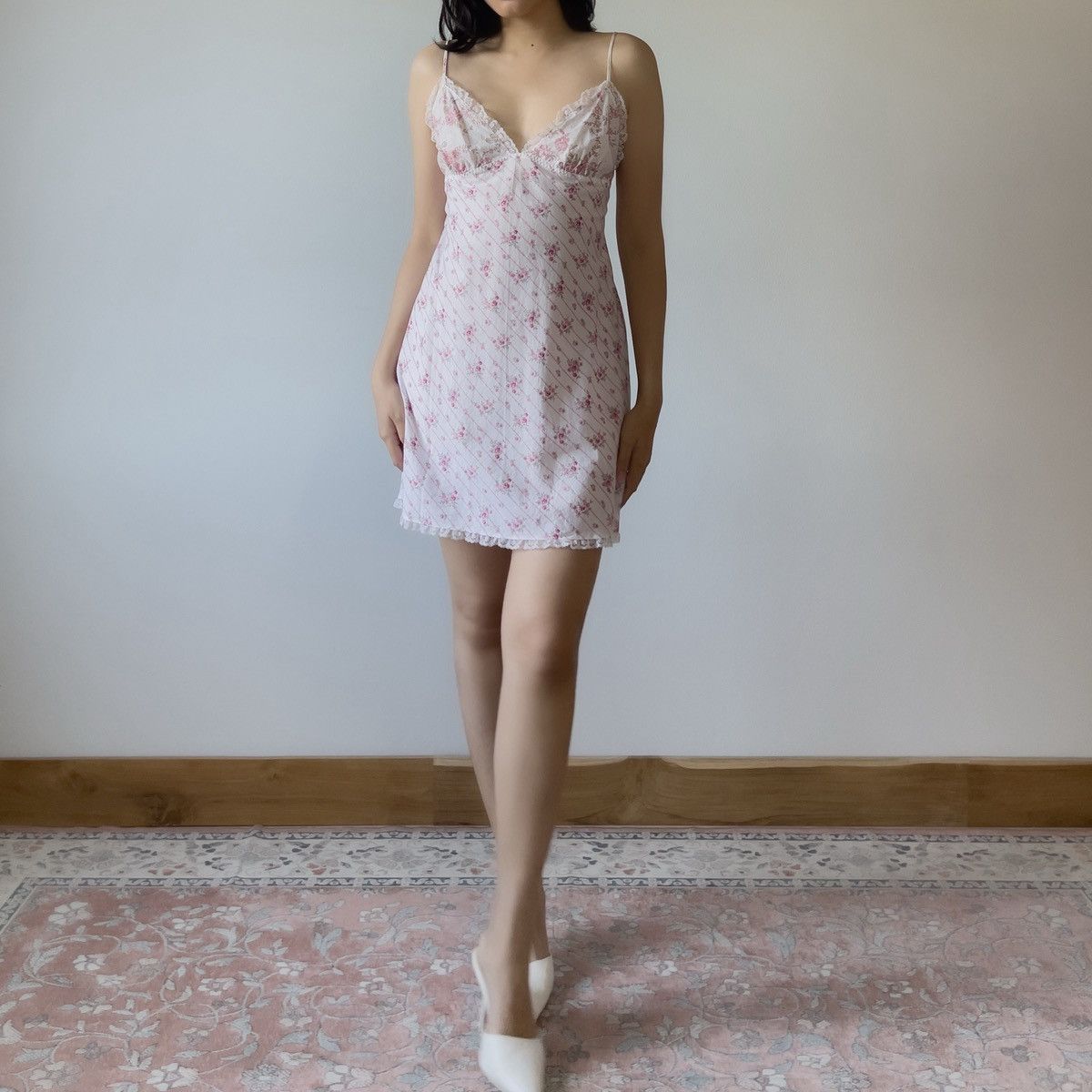 Victoria's Secret Victoria’s Secret White Cotton Floral Slip Dress (M) Size M / US 6-8 / IT 42-44 - 3 Thumbnail