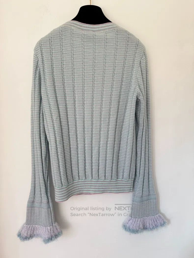 Chanel Chanel Blue woollen sleeve knitted cardigan coat Size XS / US 0-2 / IT 36-38 - 2 Thumbnail