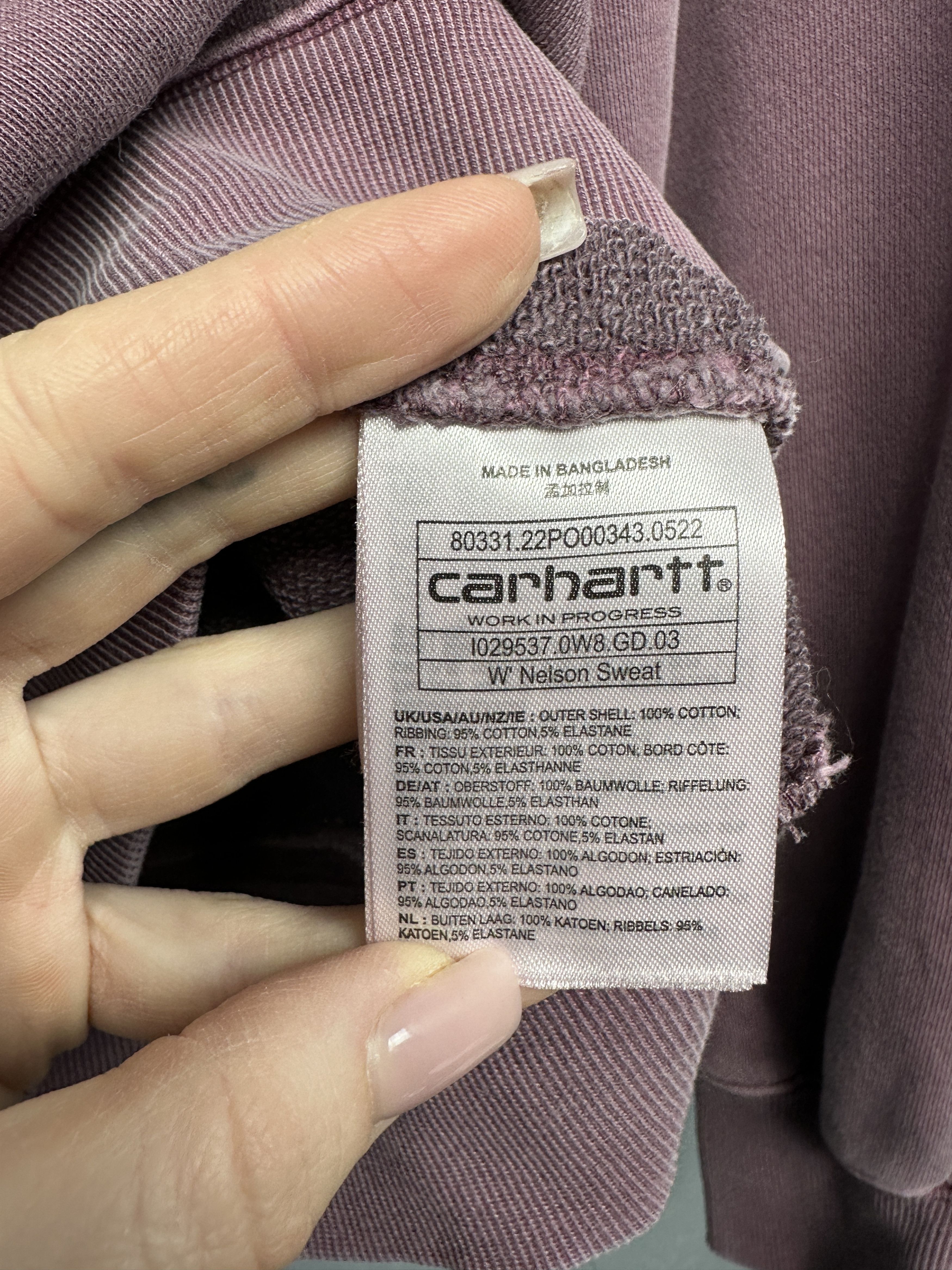 Carhartt Wip Carhartt WIP Mens Washed Cotton Nelson Sweatshirt Size US M / EU 48-50 / 2 - 5 Thumbnail
