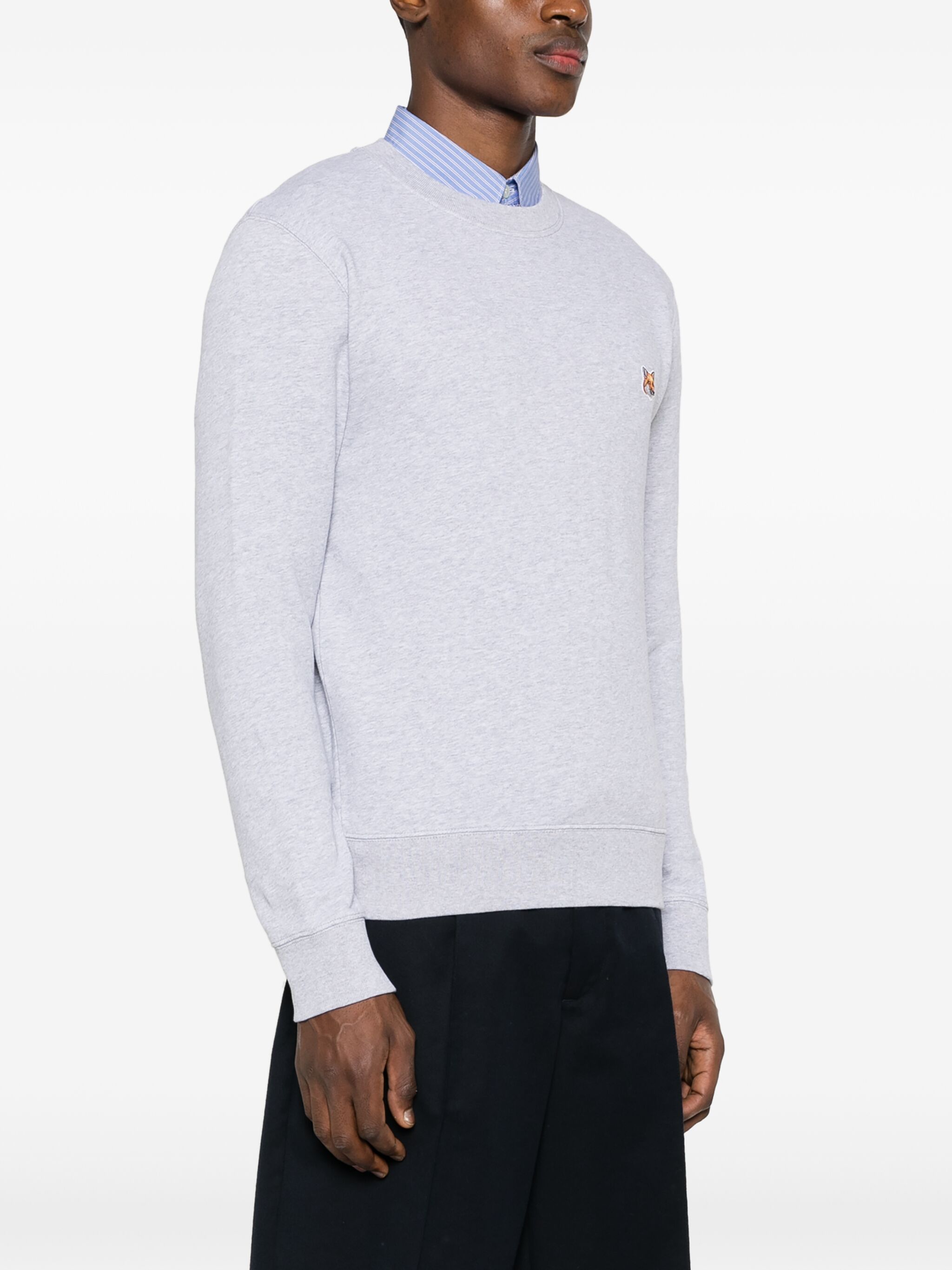 Maison Kitsune o1s22i1n1124 Fox Head Patch Sweatshirt in Grey Size US L / EU 52-54 / 3 - 3 Thumbnail