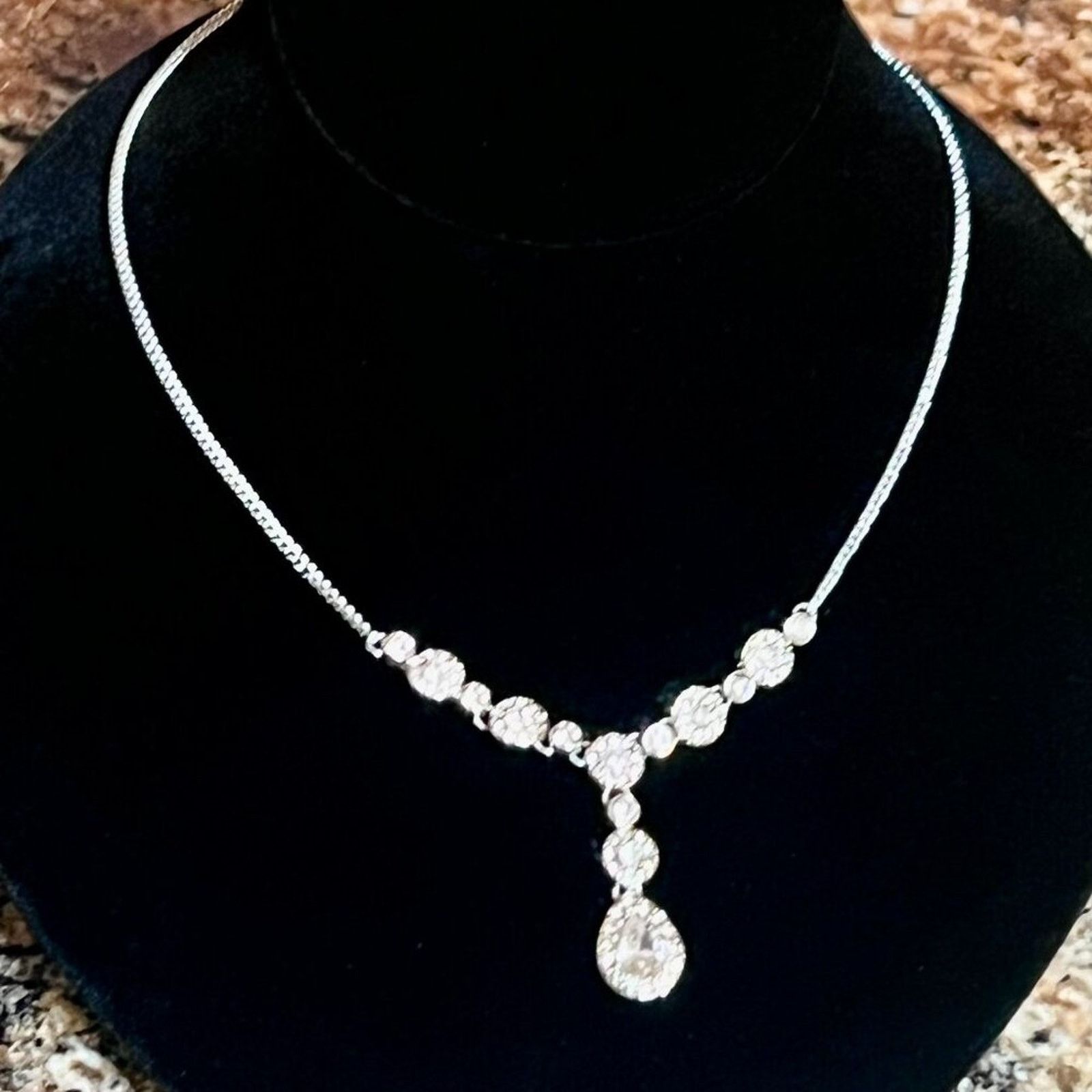 & Other Stories Napier Silvertone Clear Rhinestone Necklace Size ONE SIZE - 1 Thumbnail