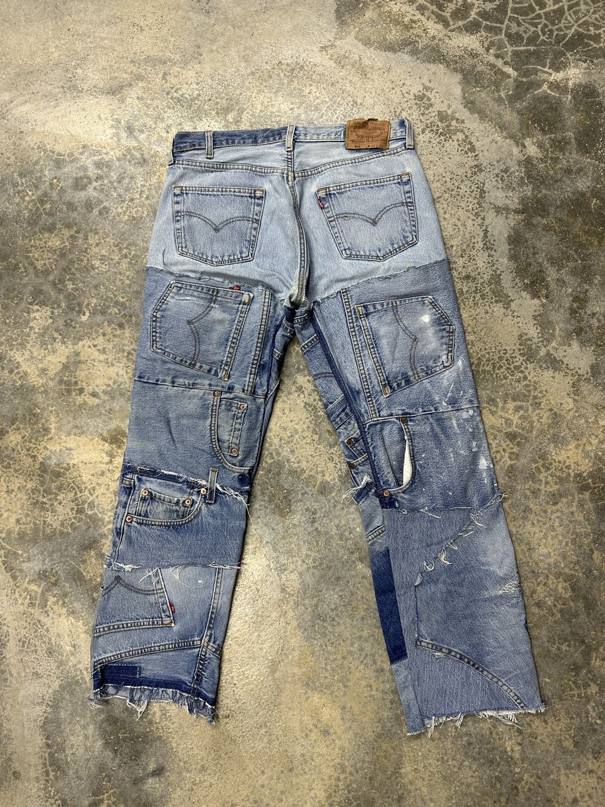 Levi's × Vintage Rare🔥Vintage Levi’s Patchwork Custom 90’s Jeans Size US 33 - 3 Thumbnail