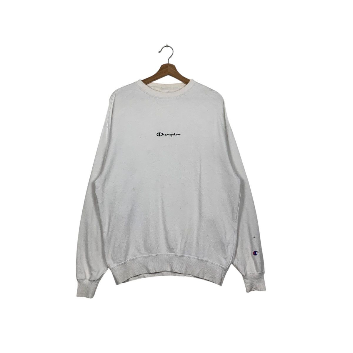 Champion CHAMPION Embroidery Center Logo White Sweatshirt #1579-C71 Size US M / EU 48-50 / 2 - 1 Thumbnail