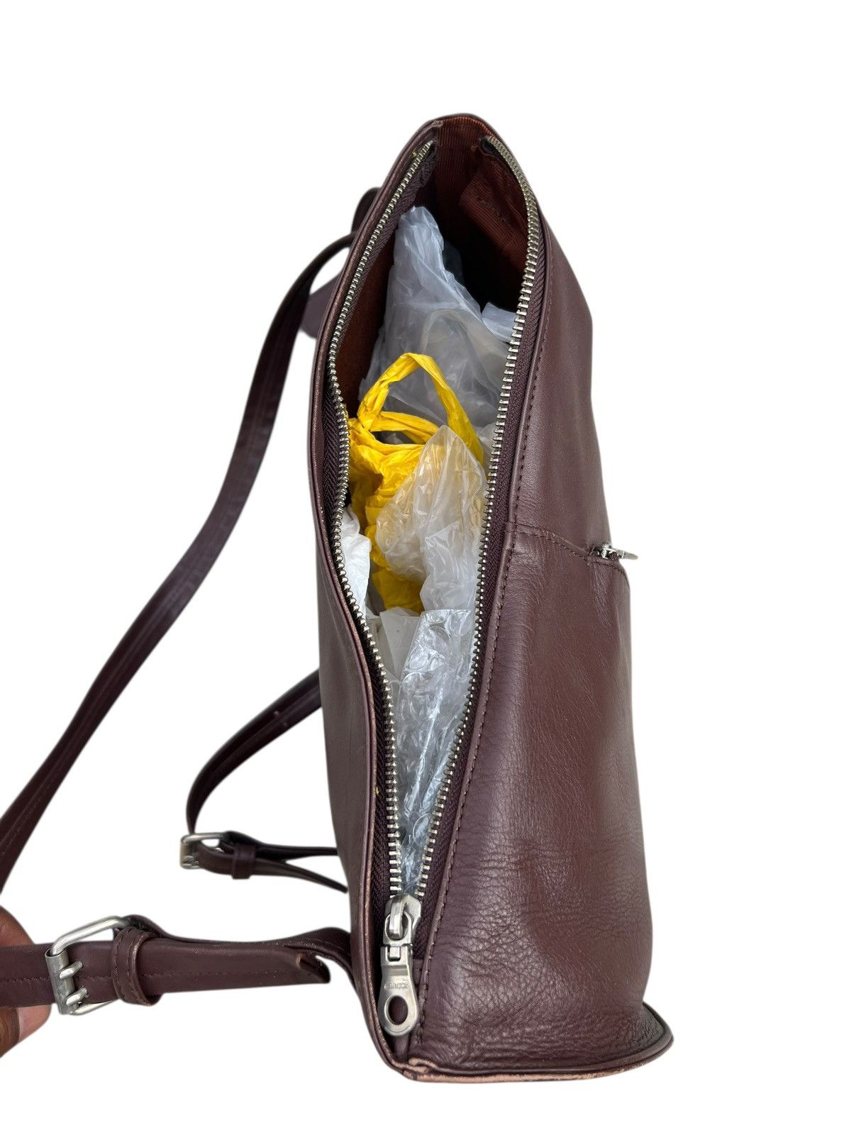 Leather Vintage Yohji Yamamoto Y’saccs Patina Leather Backpack Bag Size ONE SIZE - 15 Thumbnail