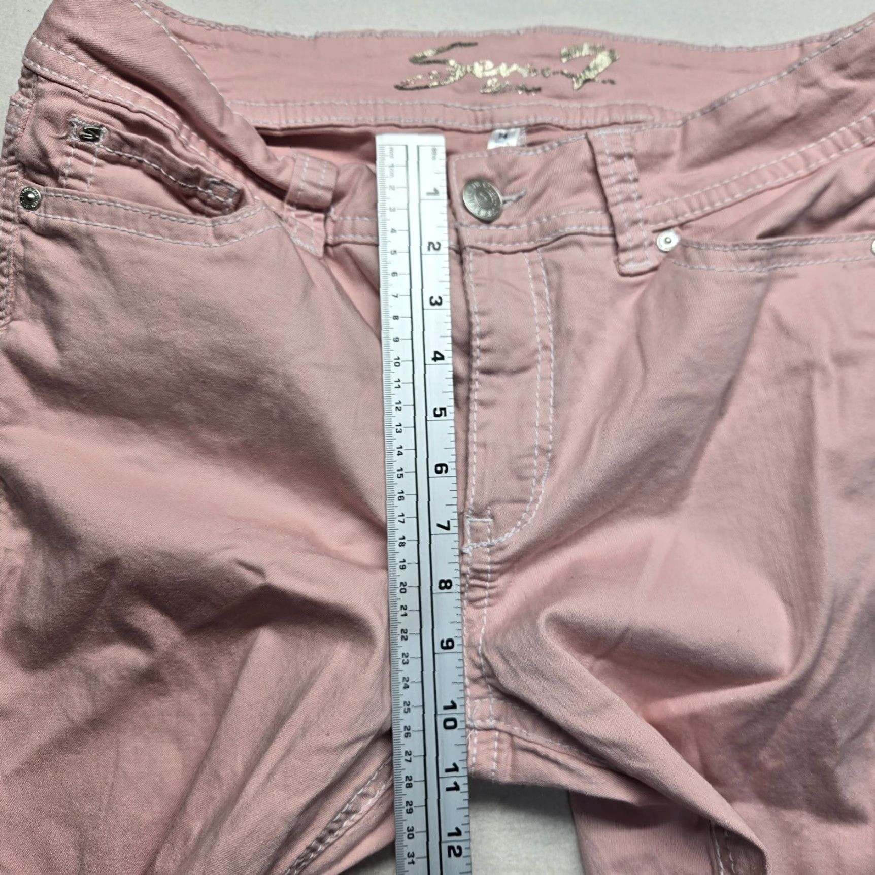 Vintage VINTAGE Seven7 Jeans Women Size 4 Pink Denim Ankle 26in Inseam 5-Pocket Stretch Mid Rise Cotton Blend Size 24" / US 00 / IT 34 - 5 Thumbnail