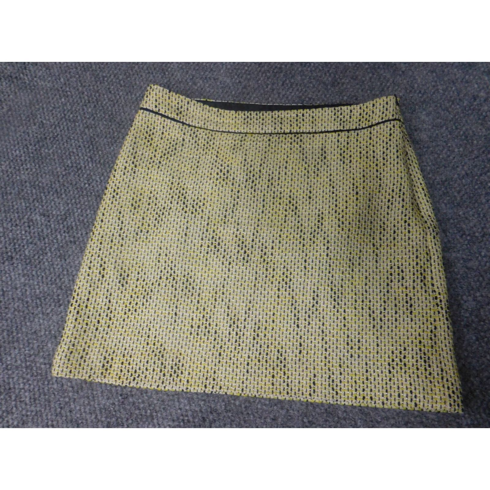 Banana Republic Banana Republic Skirt Womens 6P Petites Yellow A-Line Zip Short Knit Cotton Polyester Lined Casual Vintage No Size 28" / US 6 / IT 42 - 2 Thumbnail