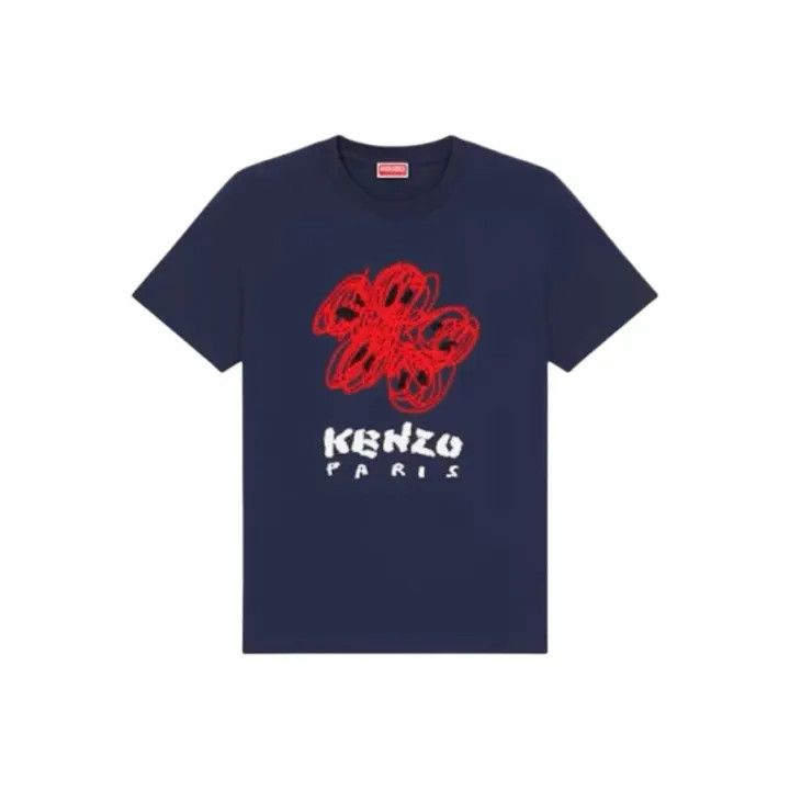 Kenzo KENZO Embroidered Logo Graphic Tee for Men 0079 Size US M / EU 48-50 / 2 - 1 Thumbnail