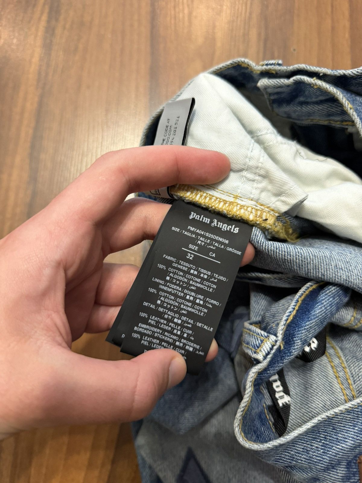 Palm Angels Palm Angels PA Logo Jeans Blue Denim Size US 32 / EU 48 - 3 Thumbnail