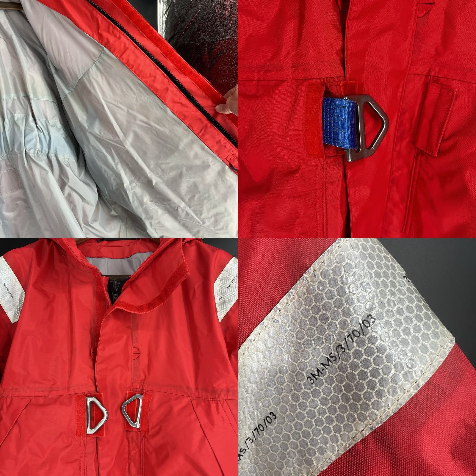 Henri Lloyd VINTAGE Henri Lloyd Sailing Nautical Jacket Full Zip 2XL Red Hooded Buckle Logo Zipper Waterproof Reflective Pockets Men Jacket Size US XXL / EU 58 / 5 - 9 Thumbnail