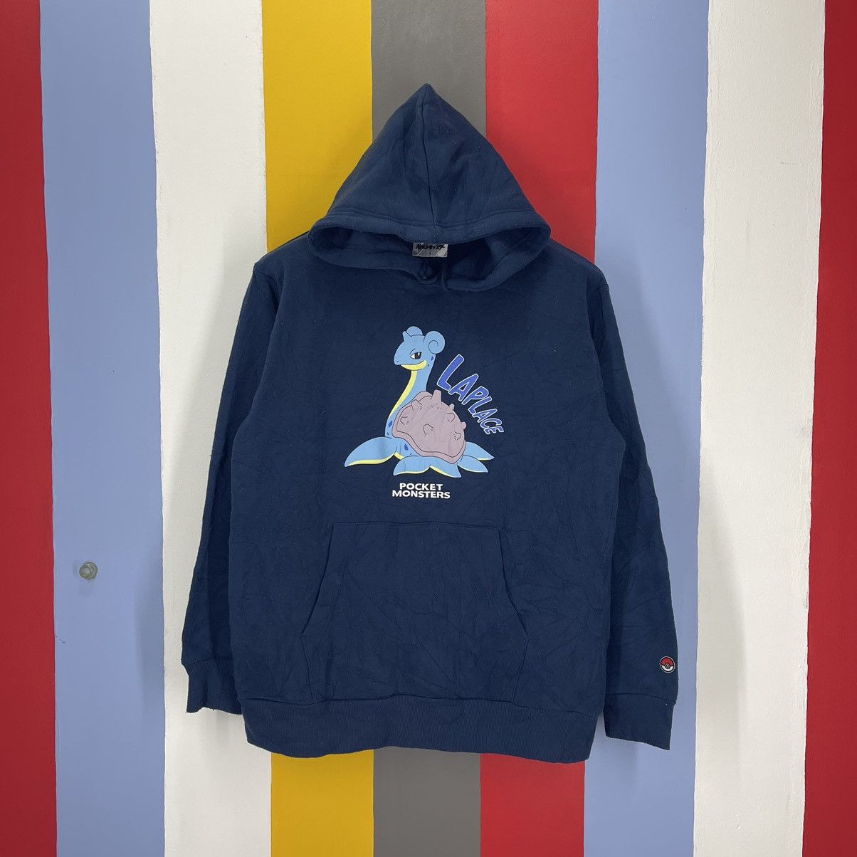 Pokemon LAPLACE LAPRAS Hoodie Pullover #1923/10 Size US L / EU 52-54 / 3 - 1 Thumbnail