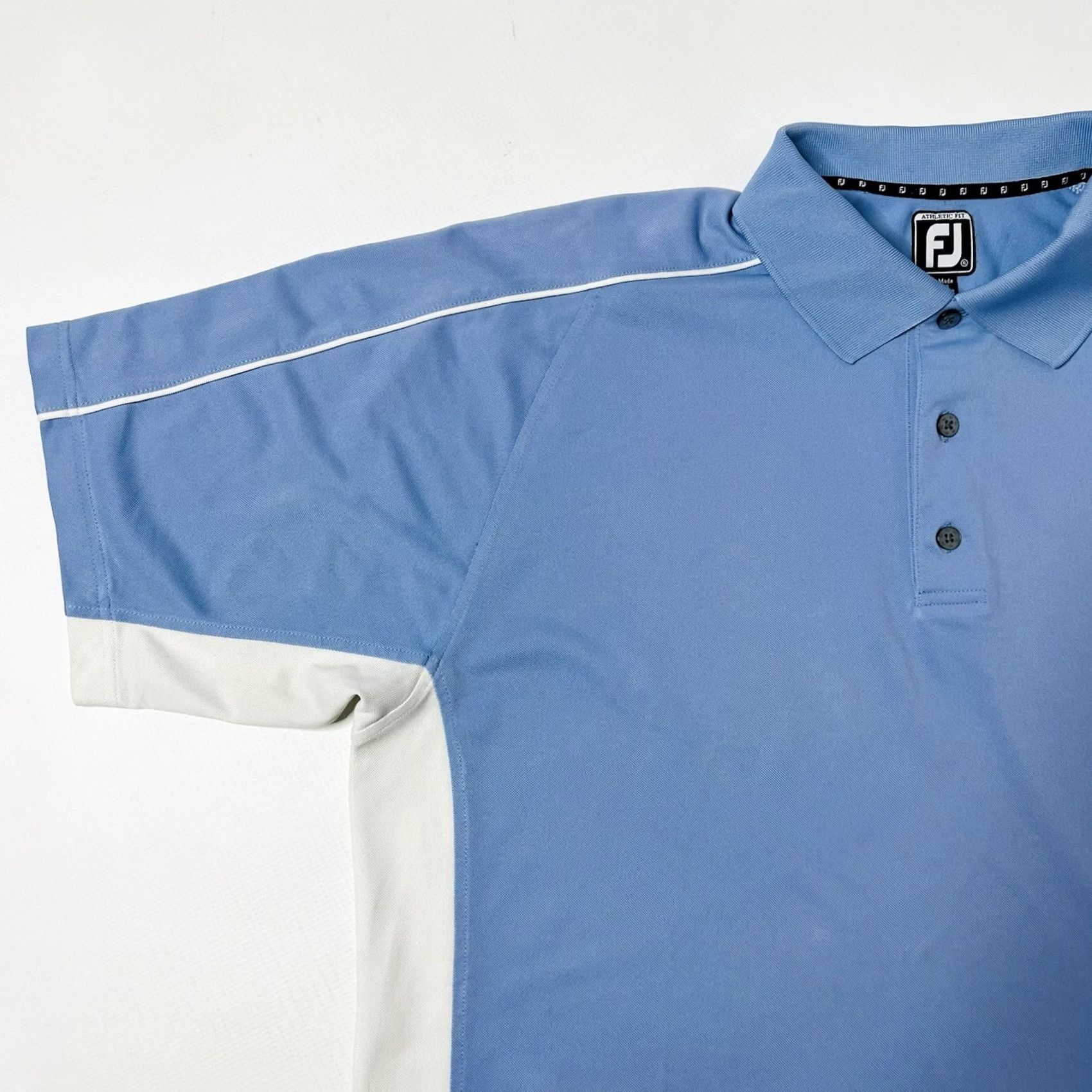 Footjoy FJ FootJoy Athletic Fit Short Sleeve Golf Polo Mens XL Blue White Color Block Polo Shirt Size US XL / EU 56 / 4 - 6 Thumbnail