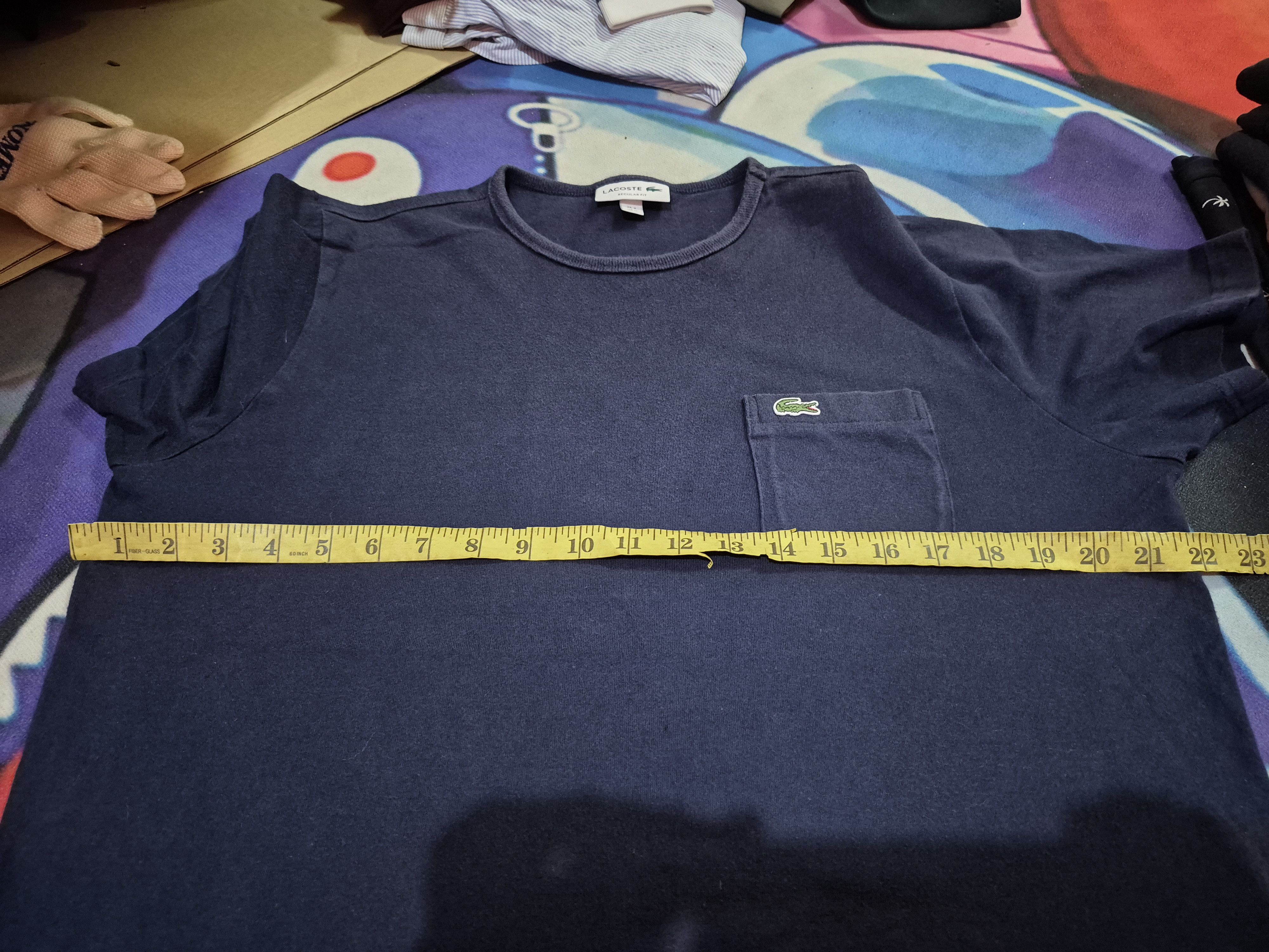 Lacoste 🔥 Lacoste Single Pocket Regular Fit Tee Navy Blue Size US M / EU 48-50 / 2 - 10 Thumbnail