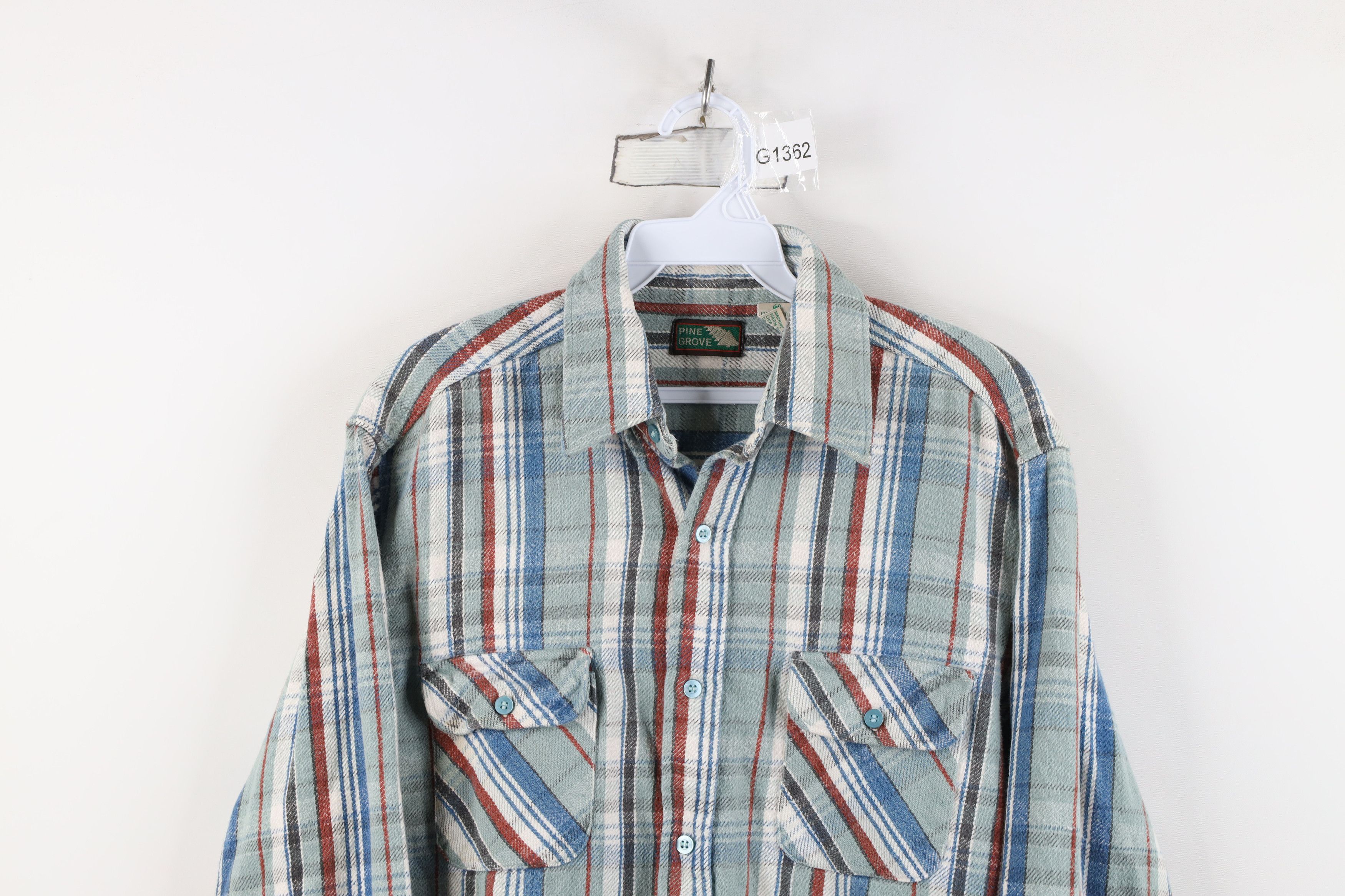 Vintage Vintage 90s Streetwear Heavyweight Flannel Button Shirt Size US M / EU 48-50 / 2 - 2 Thumbnail