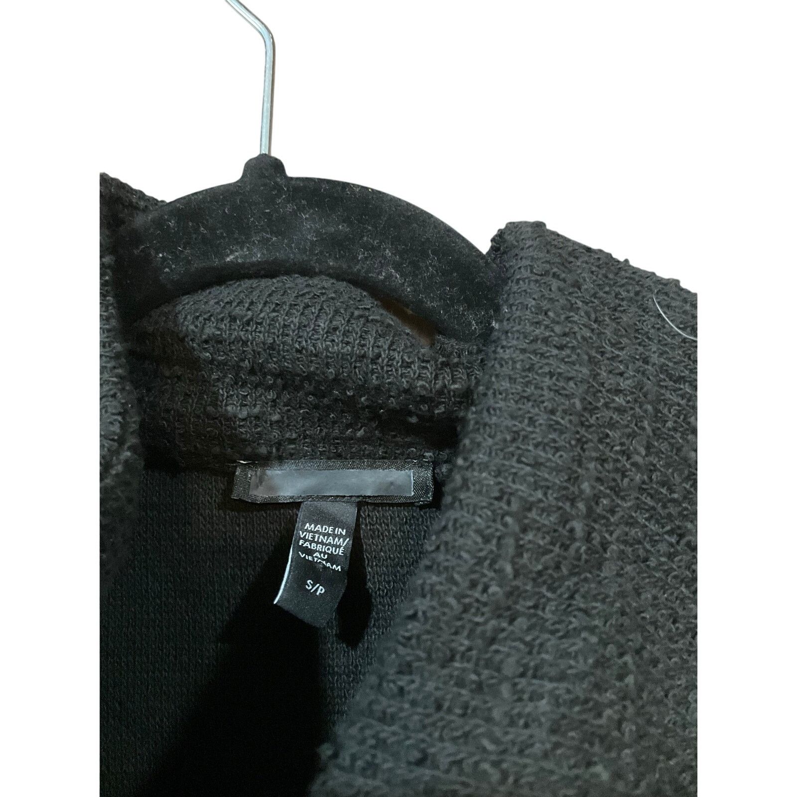 Eileen Fisher Vest Women Small Black Organic Cotton NWOT