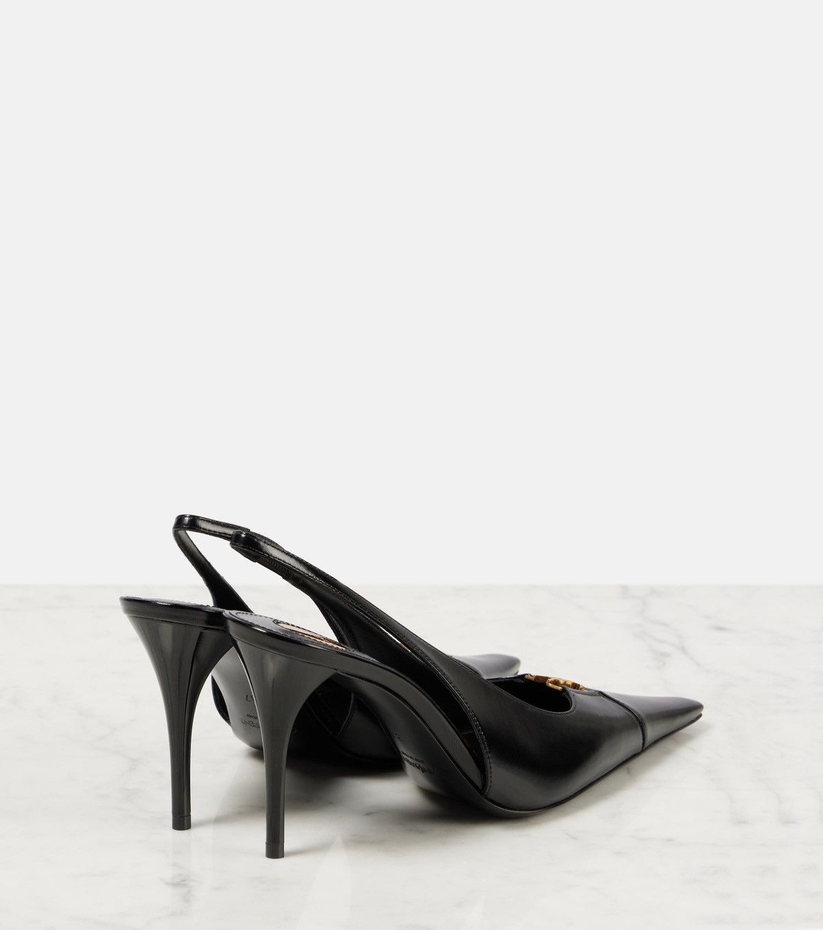 Saint Laurent Paris Babylone Breteuil 90 leather slingback pumps Size US 8.5 / IT 38.5 - 2 Thumbnail
