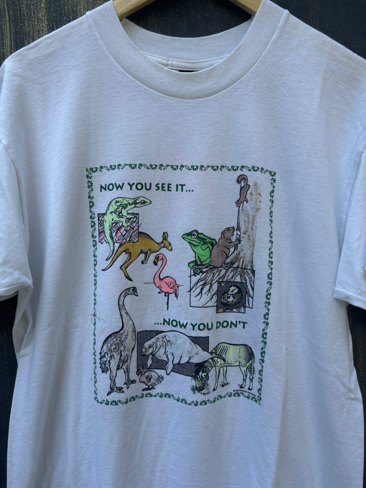 Vintage RARE! Vintage 90’s Art Now You See It Animal Tee Size US XL / EU 56 / 4 - 5 Thumbnail