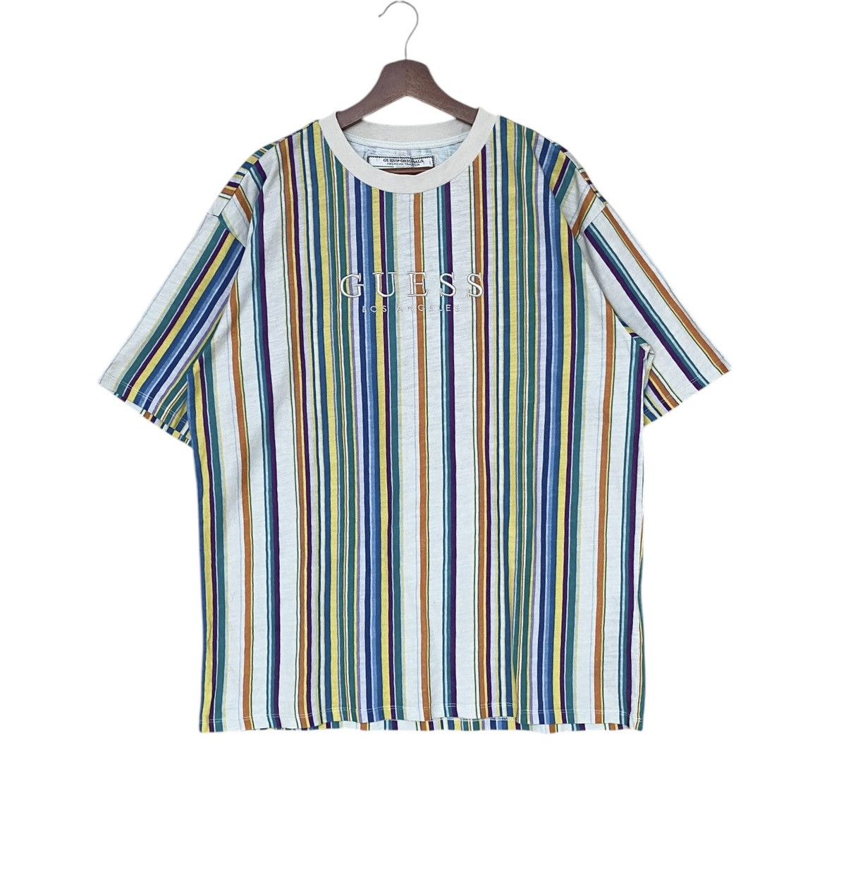 Guess Vintage Brand Guess Rapper Stripe Baggy T-shirt 1990s Size US XL / EU 56 / 4 - 1 Thumbnail