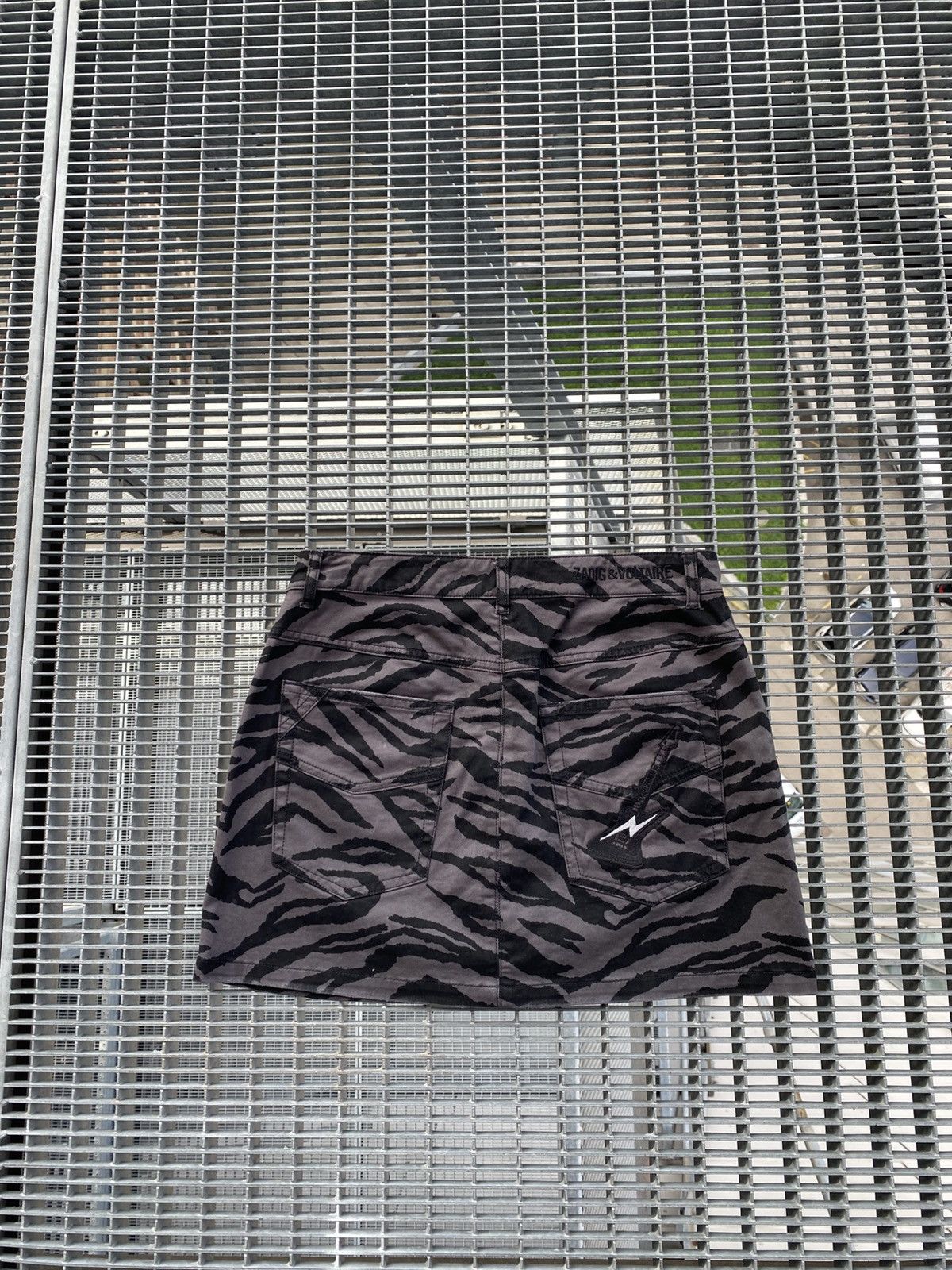 Zadig & Voltaire Camo Front Buttons Mini Skirt