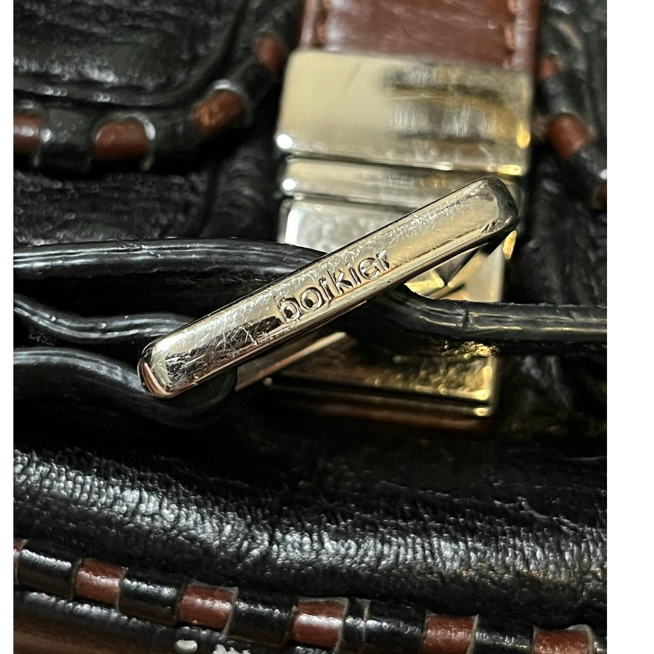 Vintage Botkier black leather crossbody bag brown trim Flap closure Size ONE SIZE - 14 Thumbnail