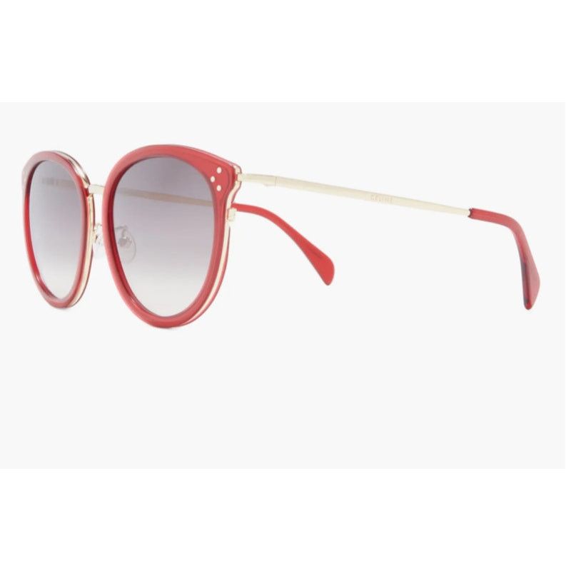 Celine CELINE 56mm Round Sunglasses Red Shiny Red Size ONE SIZE - 3 Thumbnail