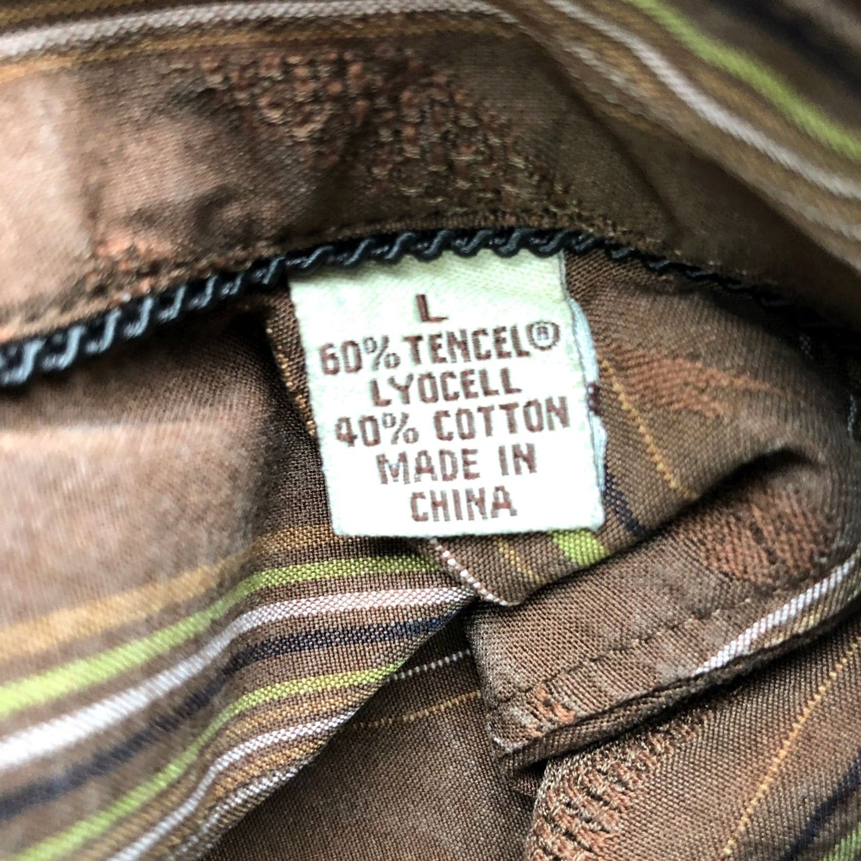 Tommy Bahama Tommy Bahama Button Up Dress Shirt Striped Long Sleeve Mens Large L Brown Size 42R - 4 Thumbnail