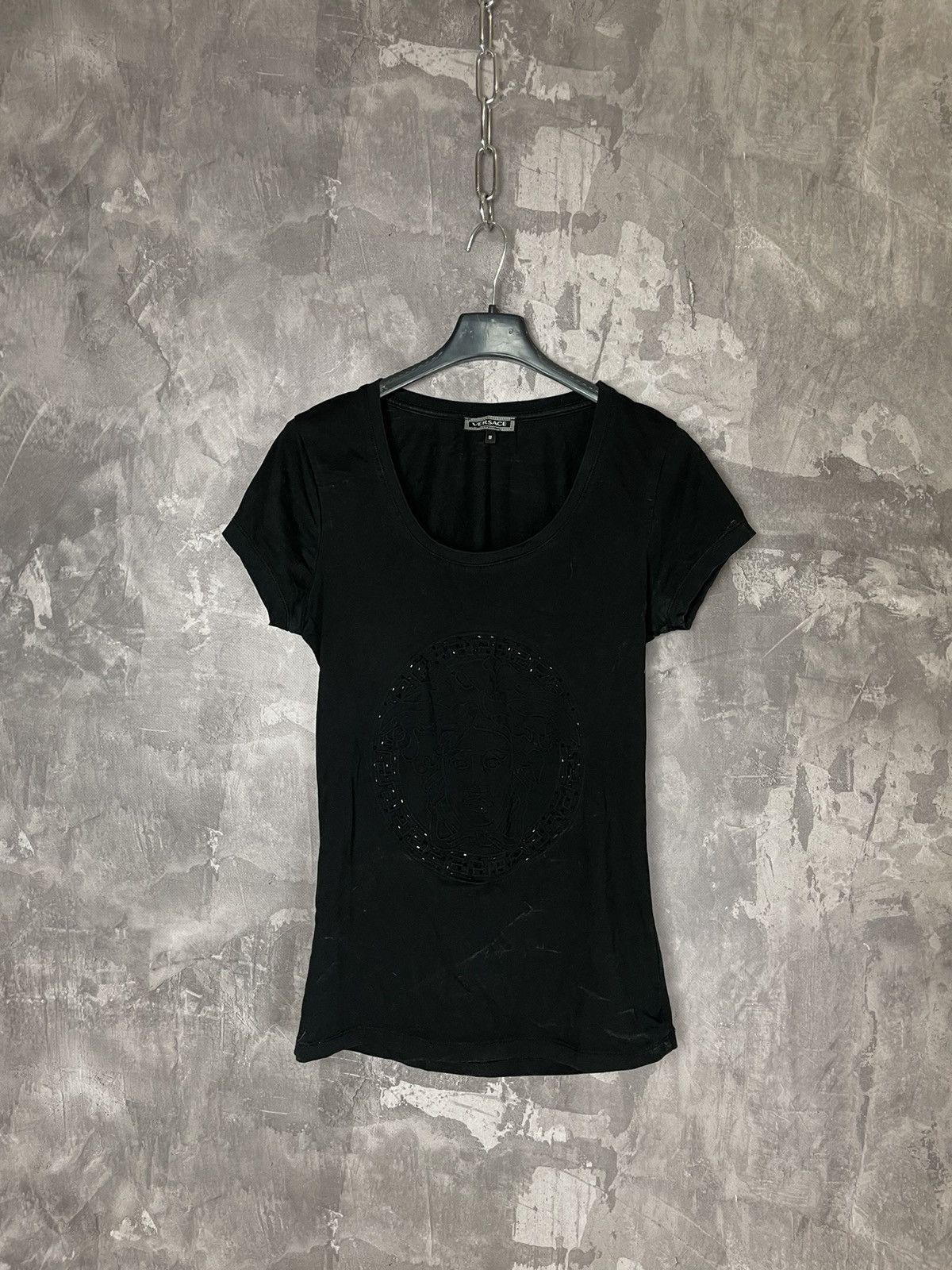 Versace × Vintage VINTAGE VERSACE Y2K BLACK TANK TOP Size M / US 6-8 / IT 42-44 - 1 Thumbnail