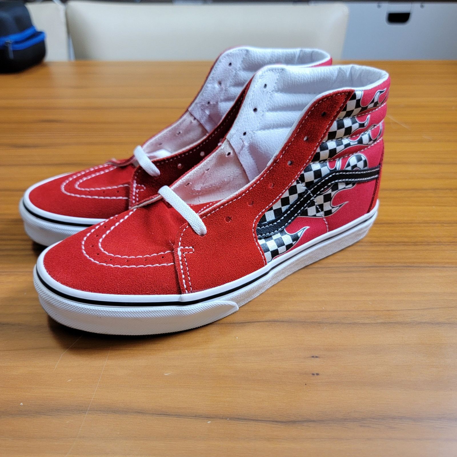Vans Vans Sk8-Hi ReflectCheckFlame Red Sneakers Sz 7 VN0A4UI2IZQ Size US 7 / IT 37 - 1 Thumbnail