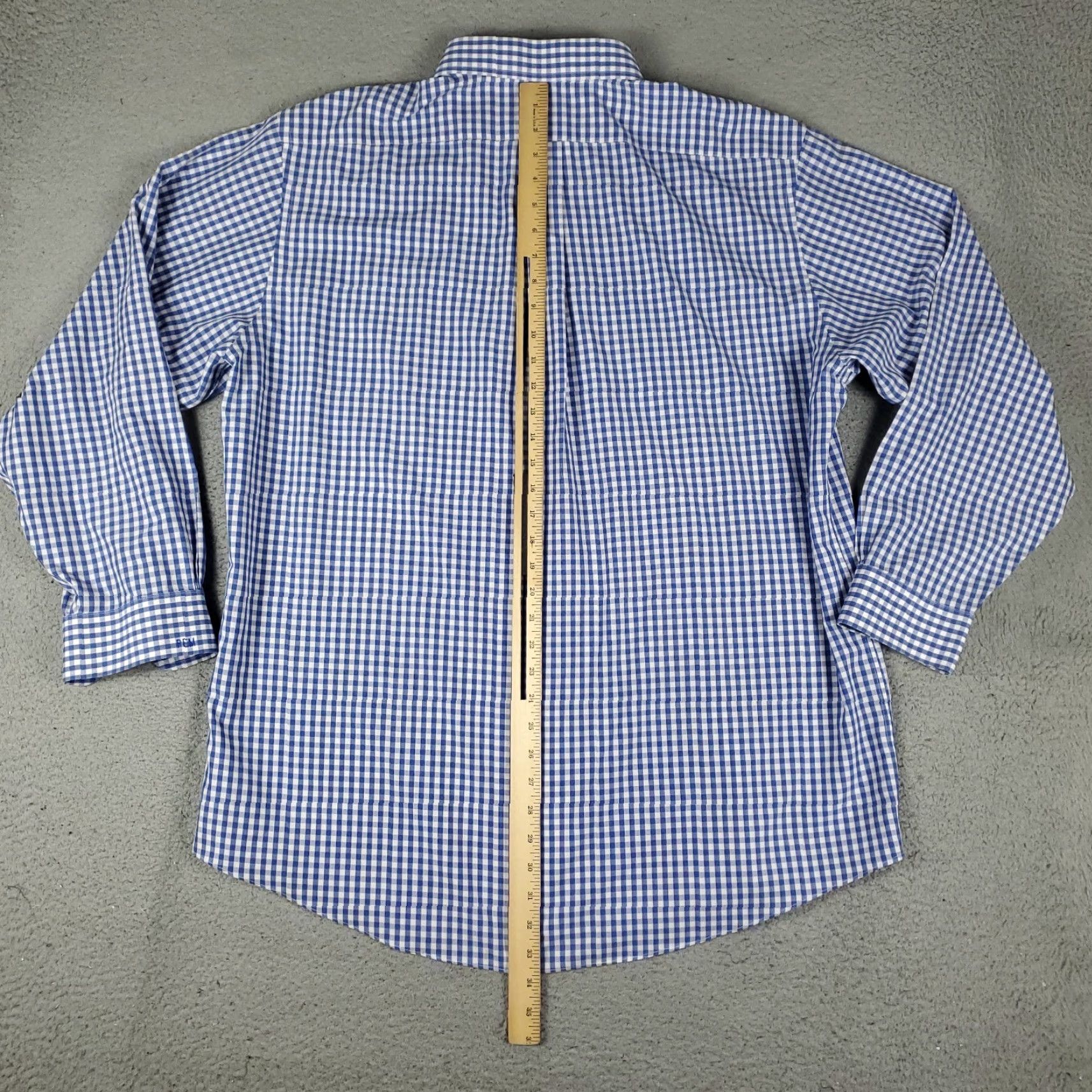 Brooks Brothers Brooks Brothers Shirt Mens 17.5 Blue Plaid Dress Button Up Long Sleeve Size 48R - 4 Thumbnail