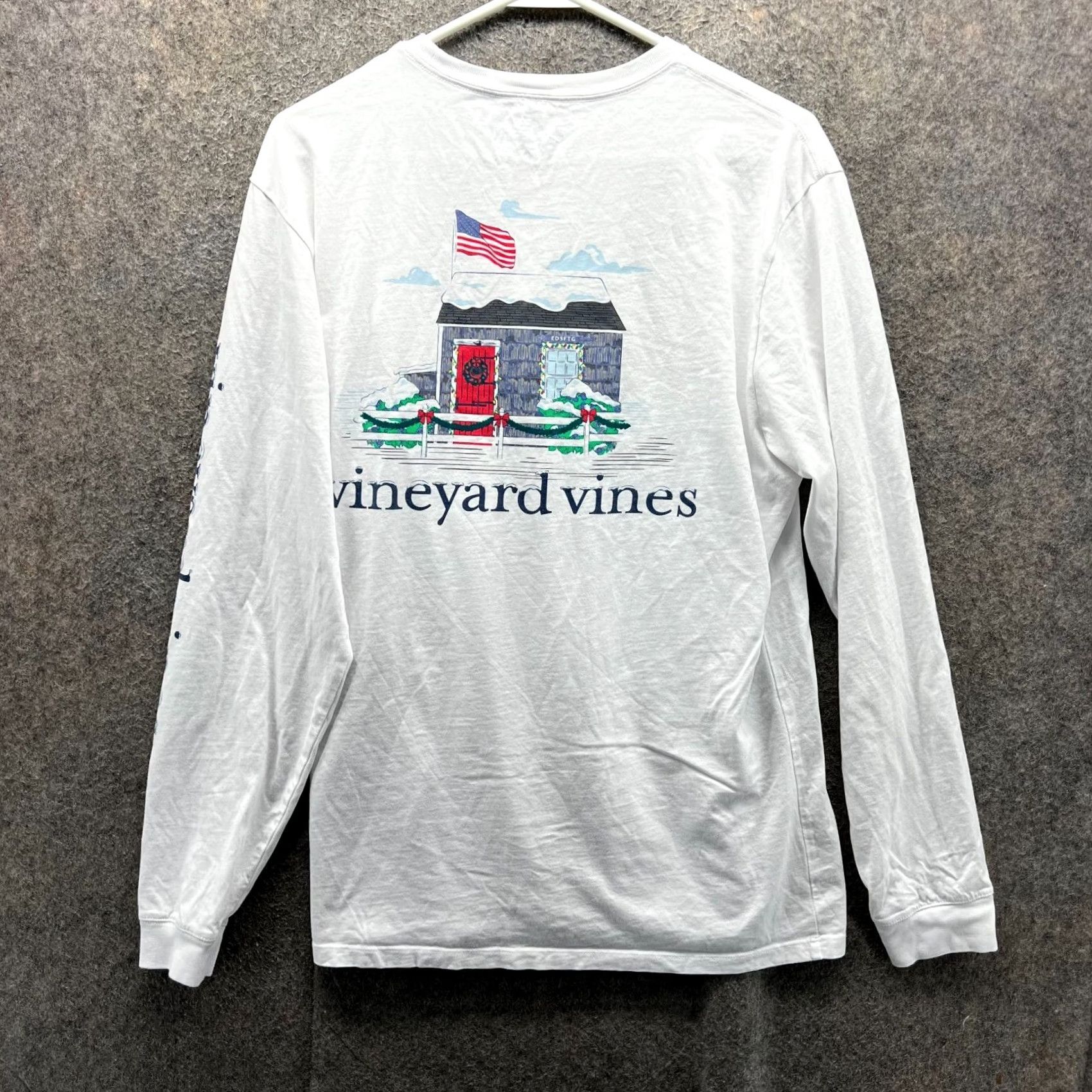 Vineyard Vines Vineyard Vines Shirt Mens Medium White Crewneck Long Sleeve Whale USA Shirt) Size US M / EU 48-50 / 2 - 2 Thumbnail