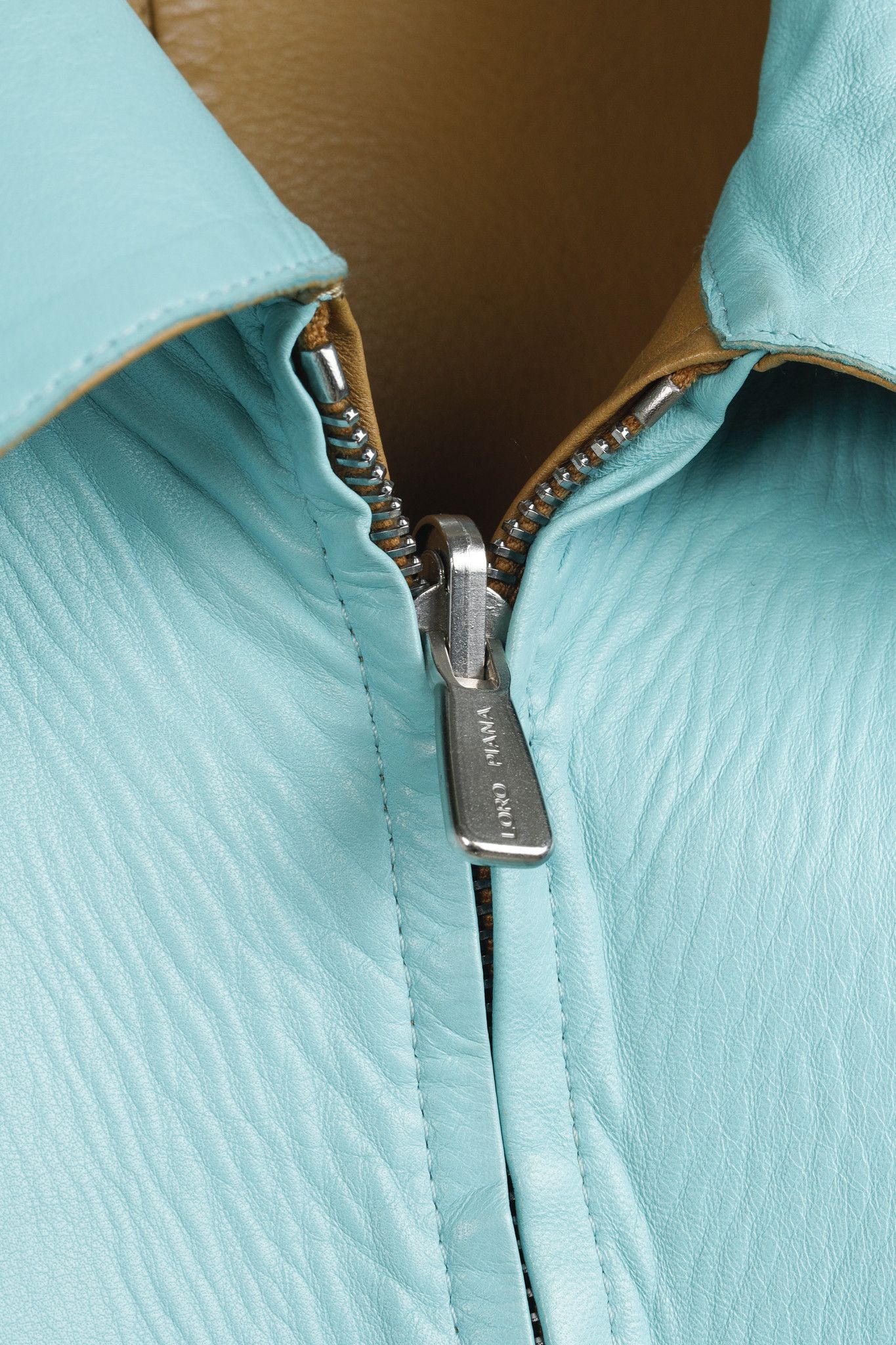 Loro Piana Loro Piana Tan Turquoise Reversible Leather Jacket Size L / US 10 / IT 46 - 14 Thumbnail