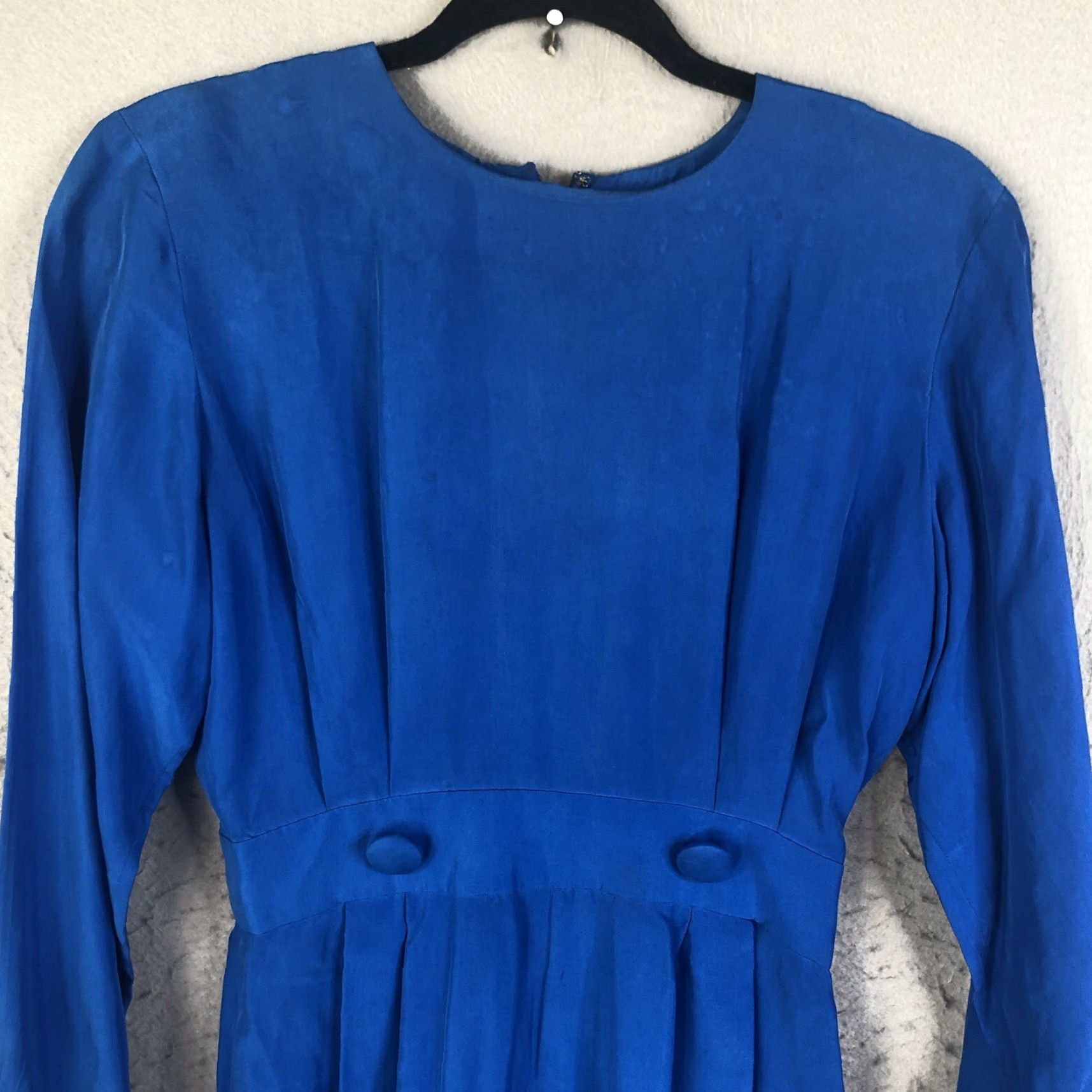 Ann Taylor VINTAGE Ann Taylor Dress Womens 2 Blue 100% Silk Solid Knee Length 3/4 Sleeve Round Neck Zip Pencil Dress Womens Size XS / US 0-2 / IT 36-38 - 2 Thumbnail